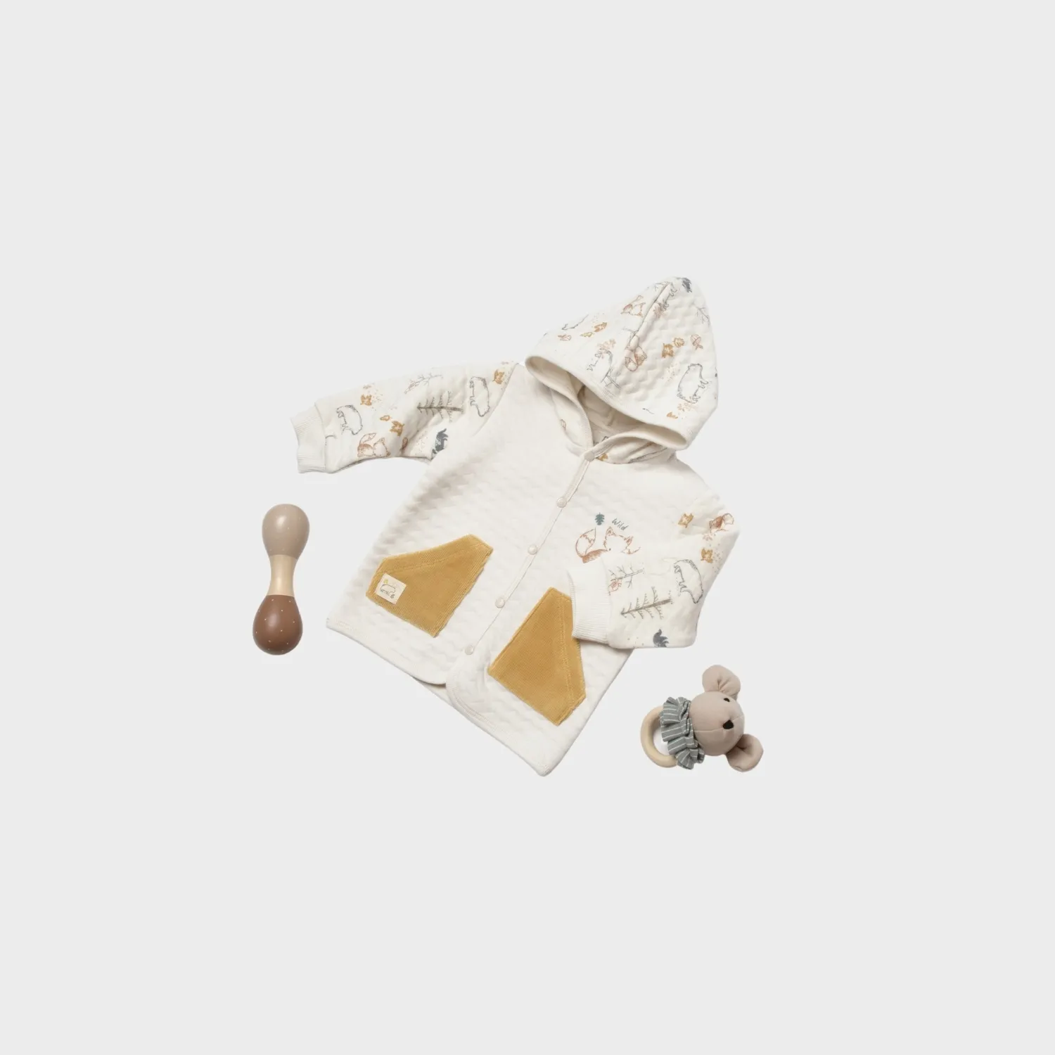 Bibaby Sweatshirt Wild Forest Cardigan Hardal - Bej
