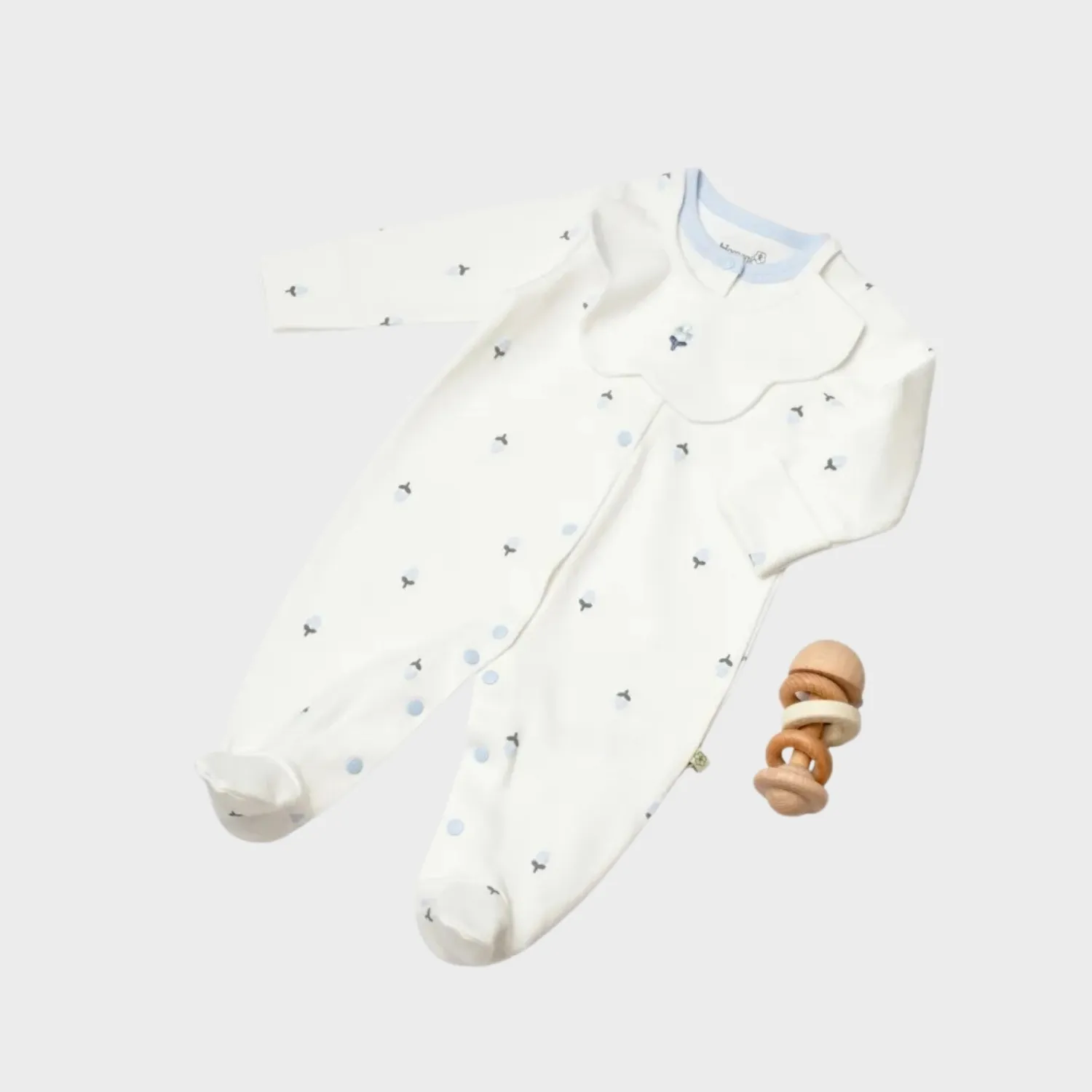 Bibaby Organik Tulum Love Floral Ekru - Lila
