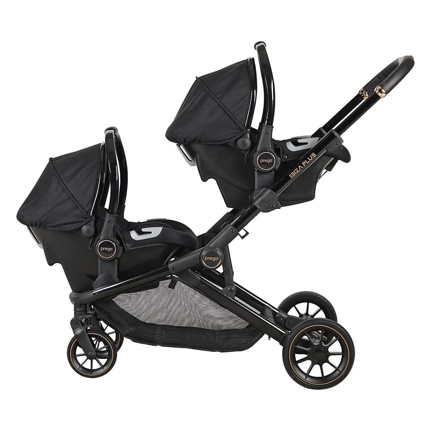 Prego 2223 Ibiza Plus Travel Sistem İkiz Bebek Arabası Siyah