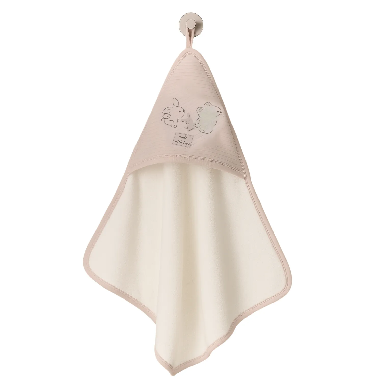 Bistyle Havlu Love You Family 85x90cm Pudra - Ekru