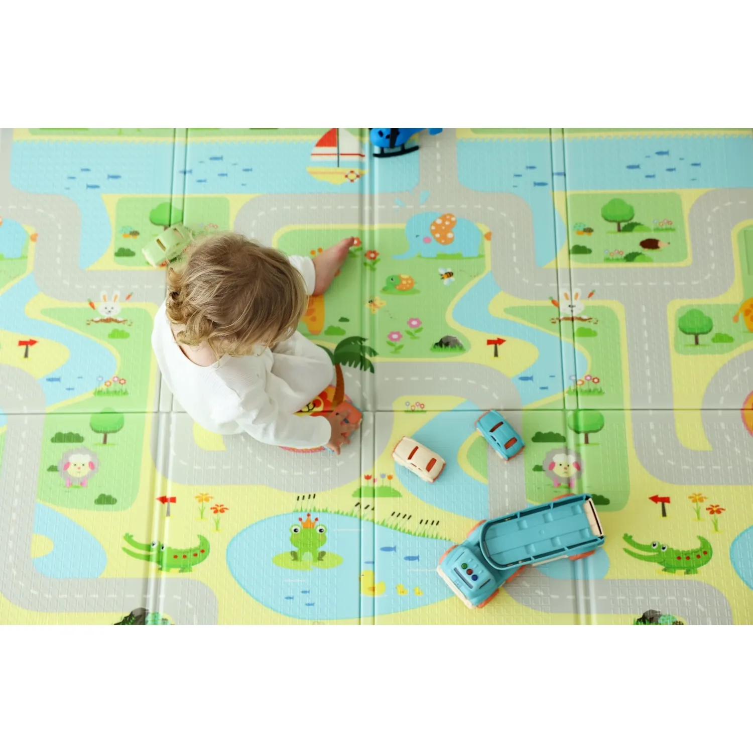Coolmats Yeşil Parkur Katlanabilir Oyun Matı 200x130x1 cm 