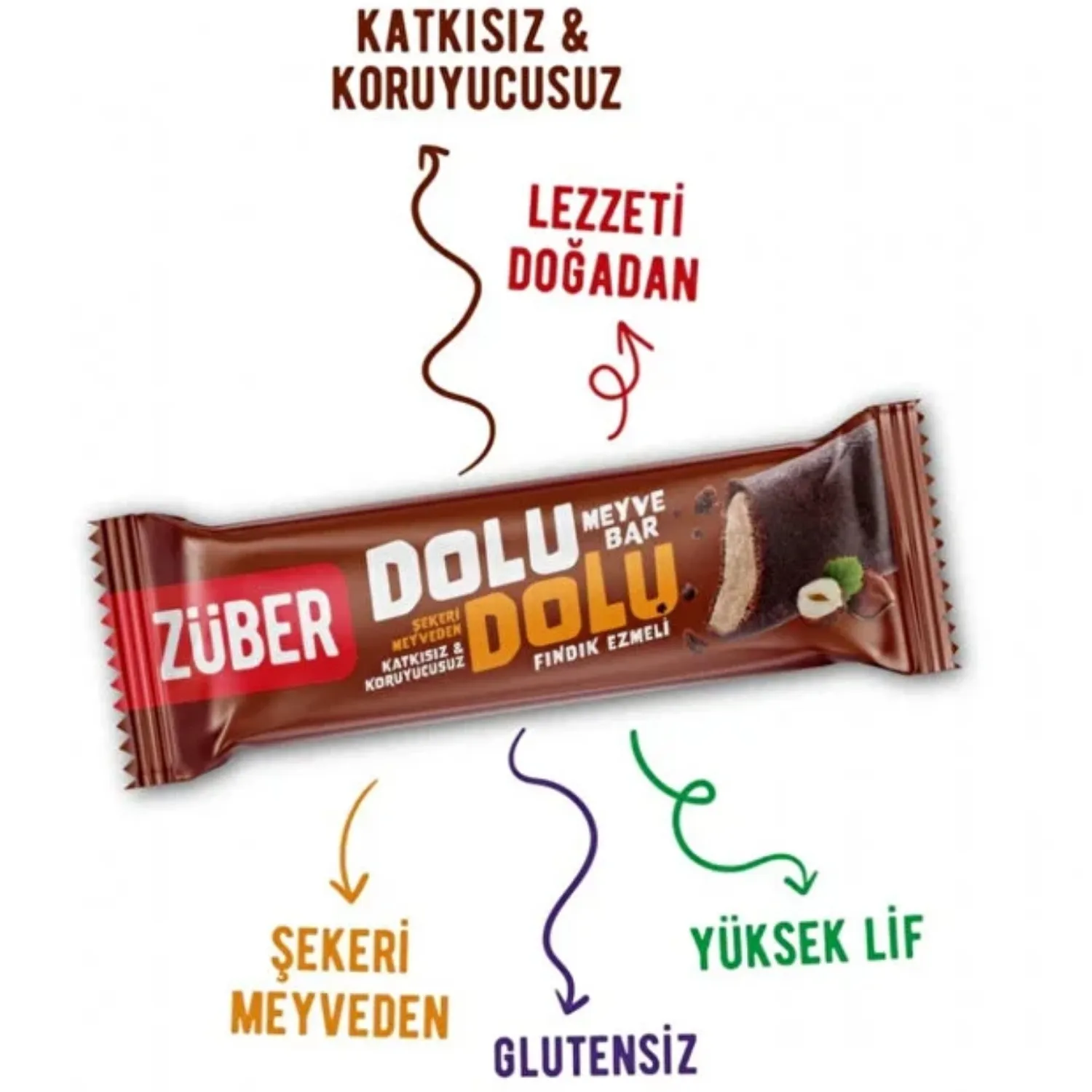 Züber Dolu Dolu Meyve Bar Fındık Ezmeli 30 gr.