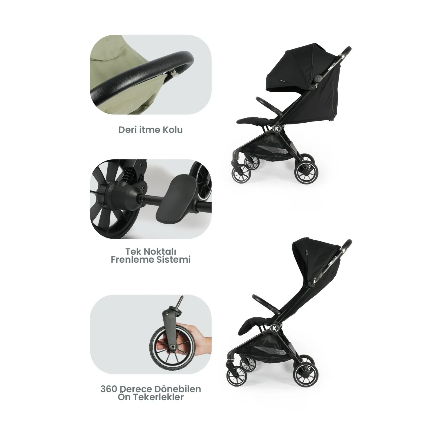 Kanz Bold Bebek Arabası Iron Black