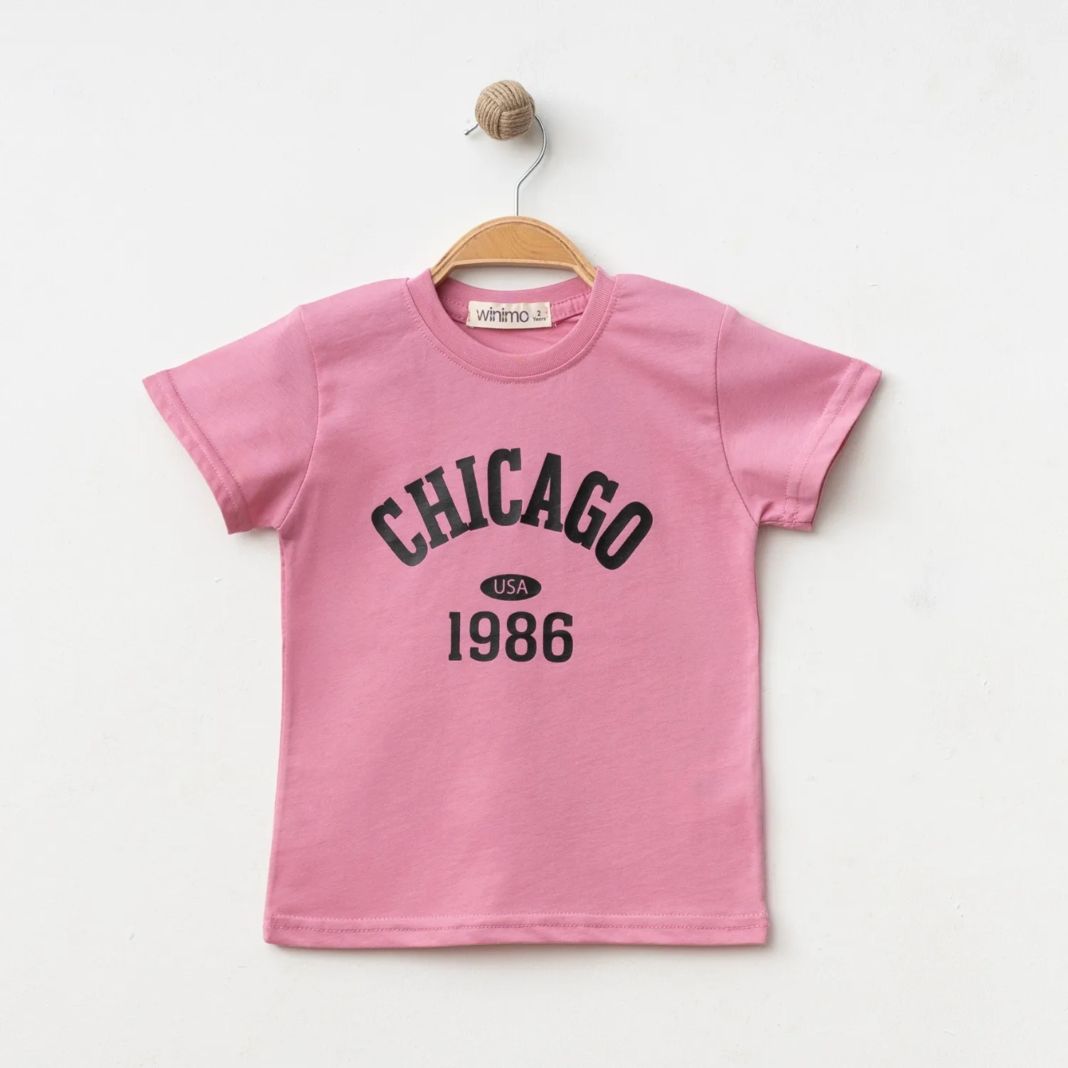 Winimo T-Shirt Chicago Baskılı Pembe