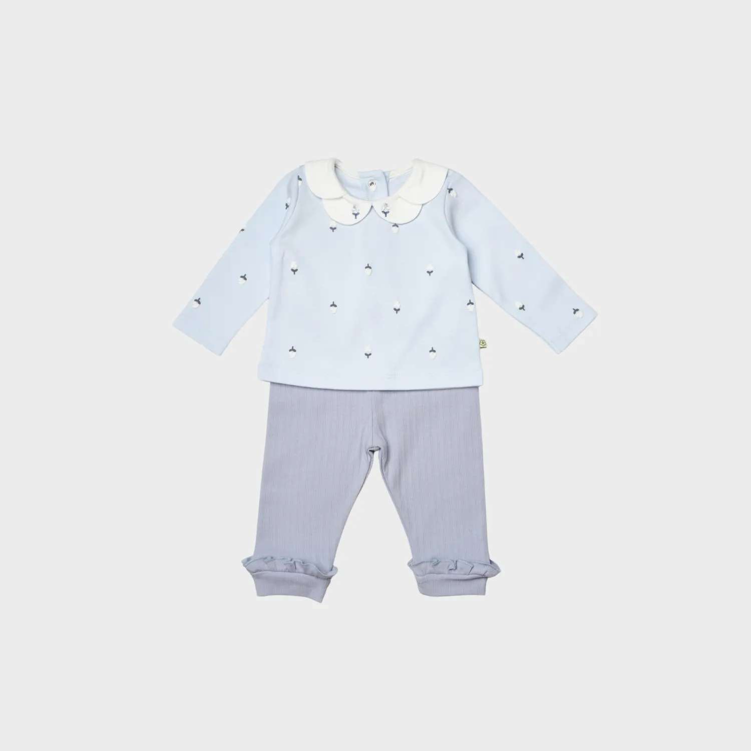 Bibaby Organik 2li Takım Love Floral Ekru - Lila