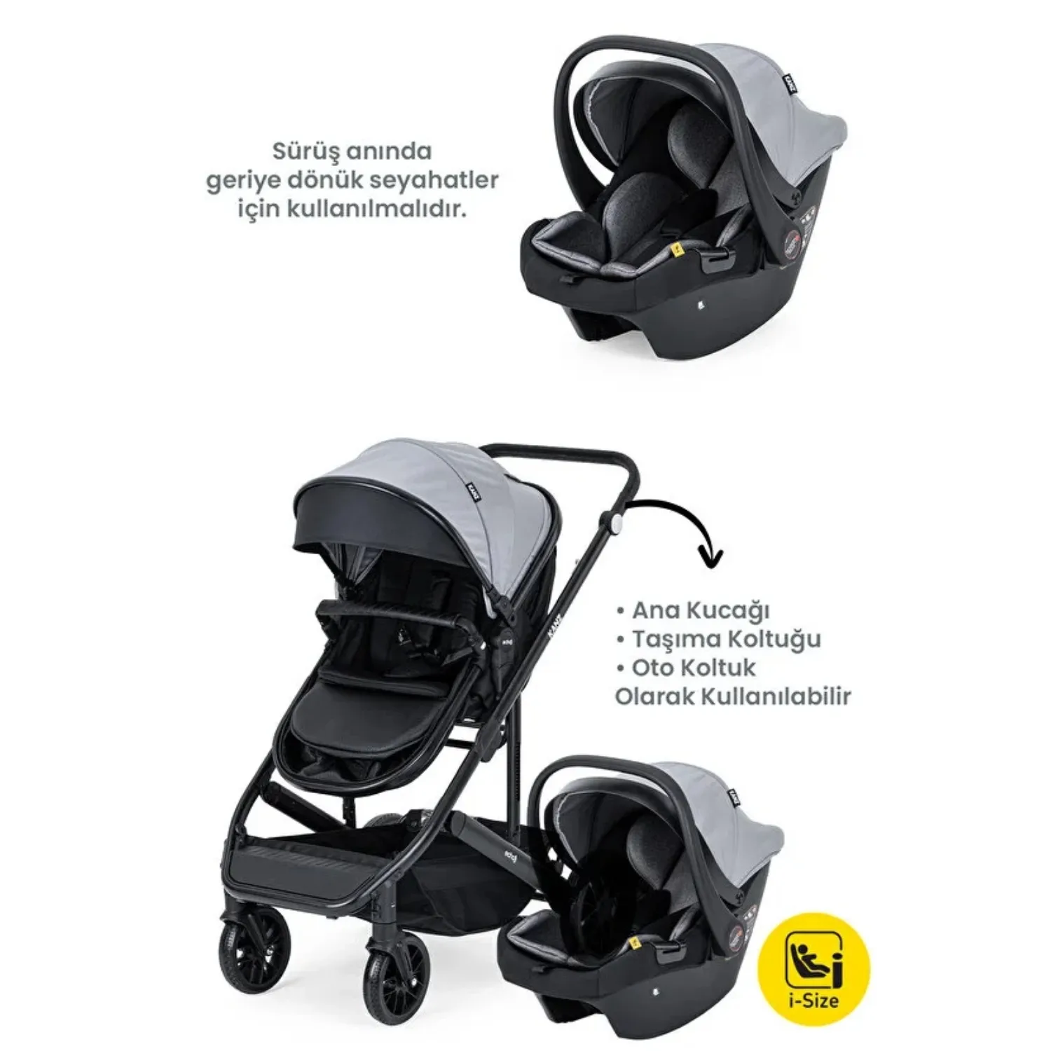 Kanz Echo Travel Sistem Bebek Arabası Grey