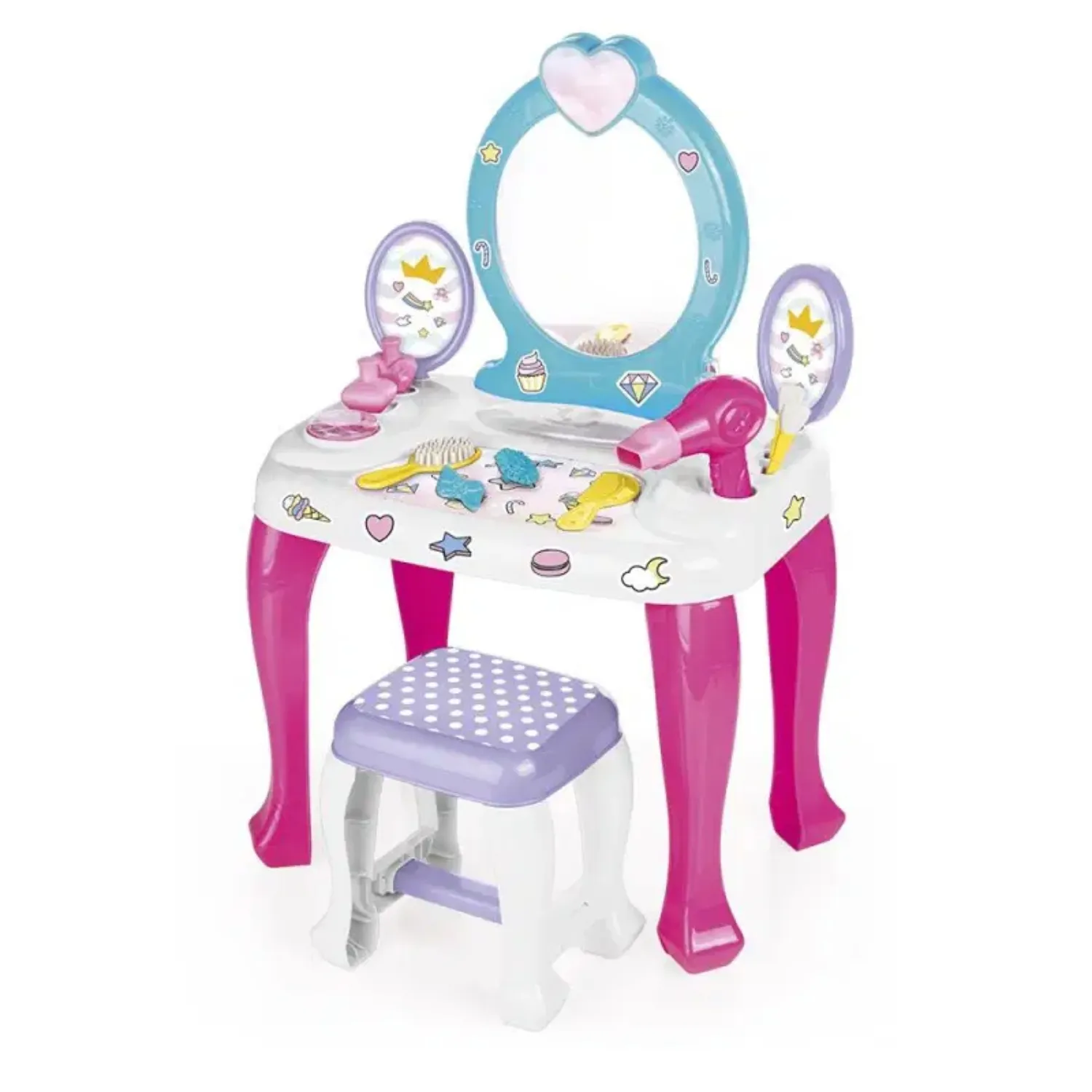 Dolu Unicorn Makyaj Masası Ve Tabure Seti