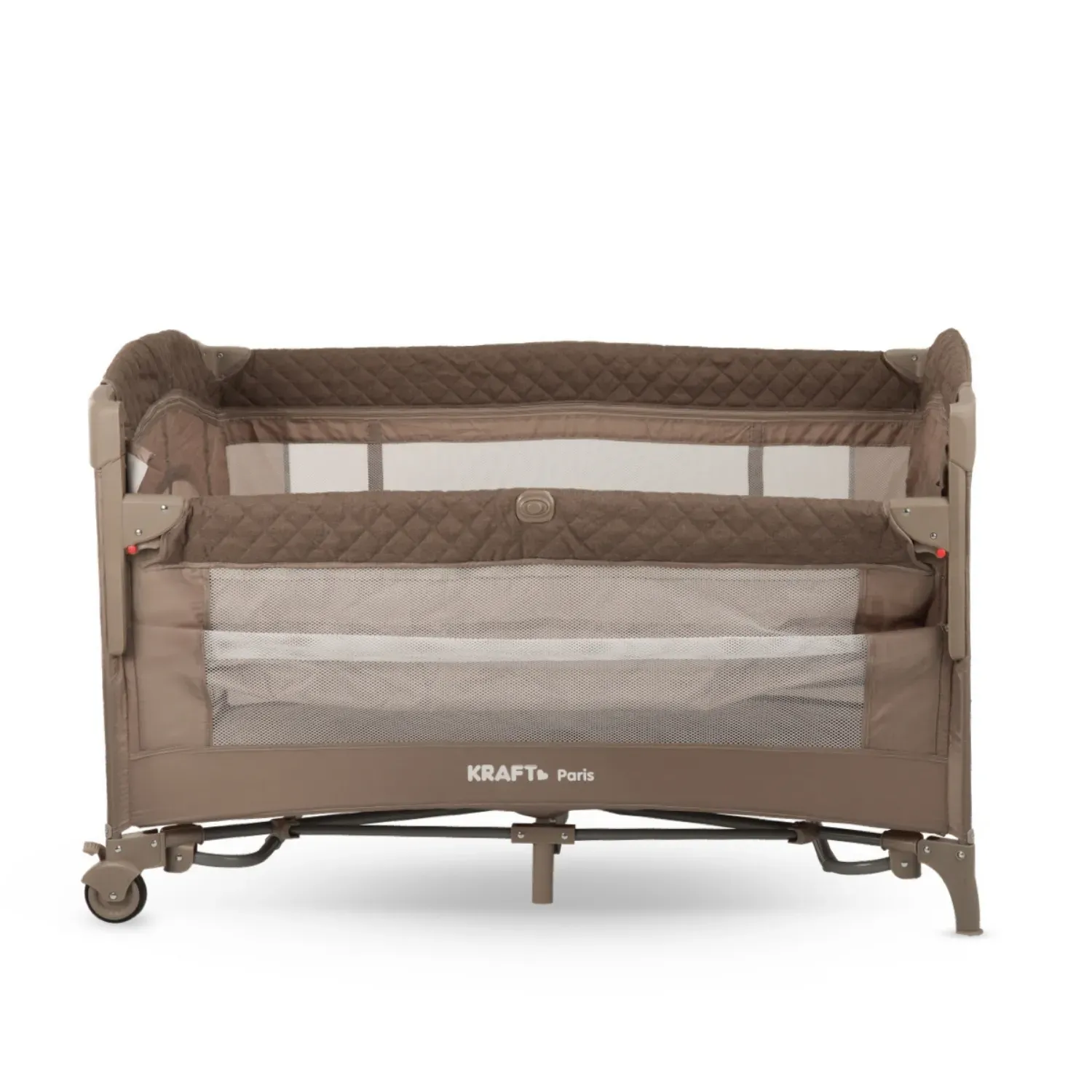Kraft Paris Yatak Hediyeli Anne Yanı Oyun Parkı 70x120 cm Beige-Dark Grey
