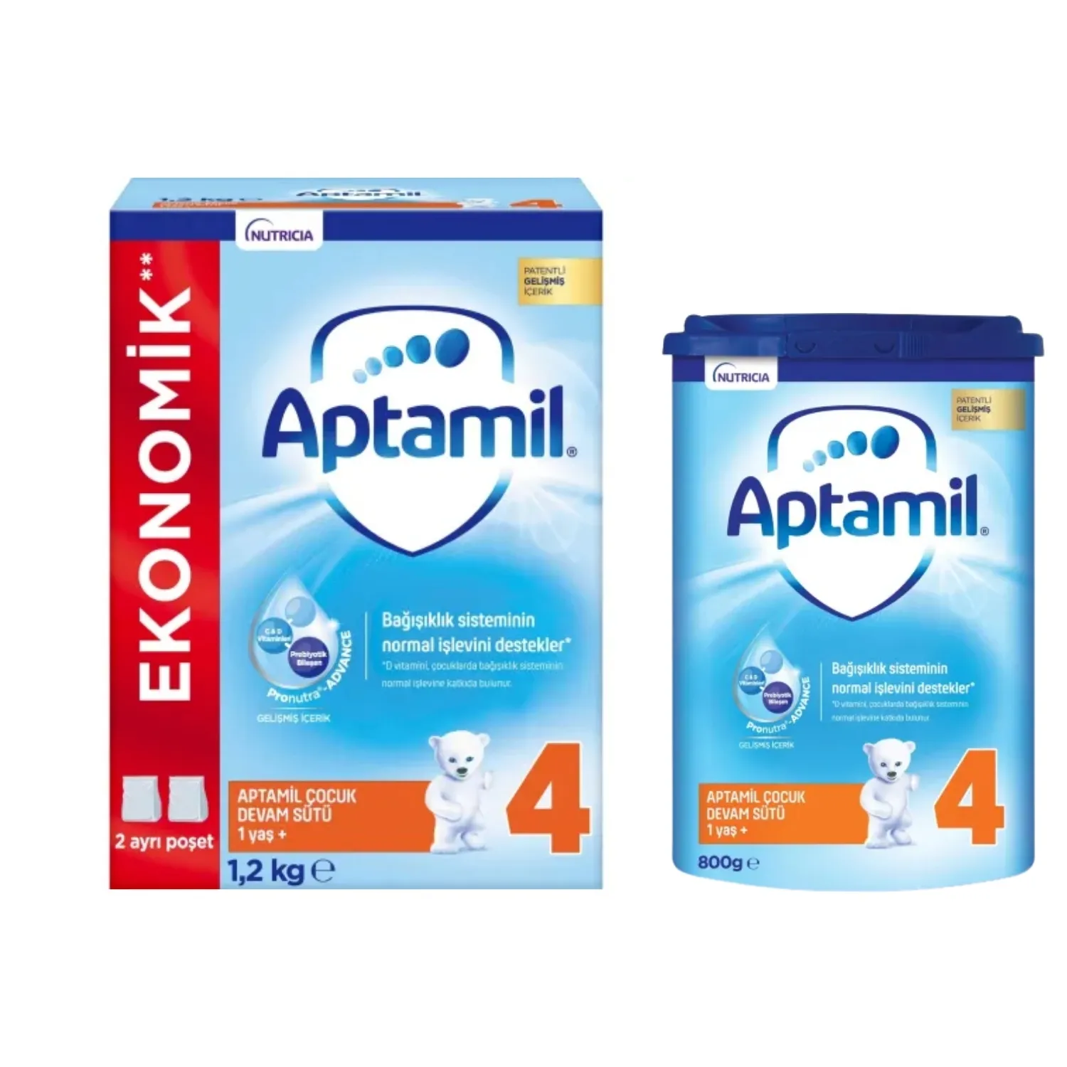 Aptamil 4 Devam Sütü 1200 Gr + 800 gr 