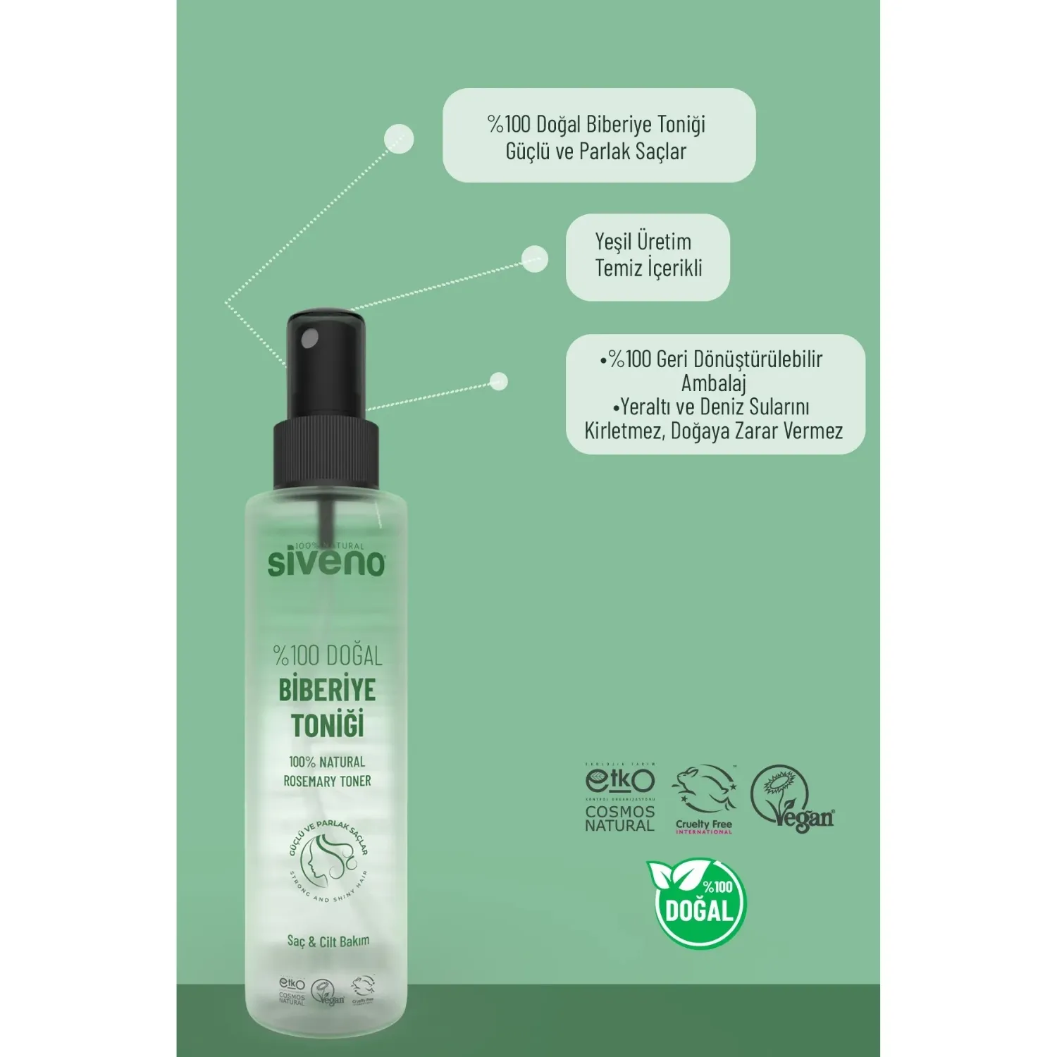 Siveno %100 Doğal Biberiye Toniği 150 ml