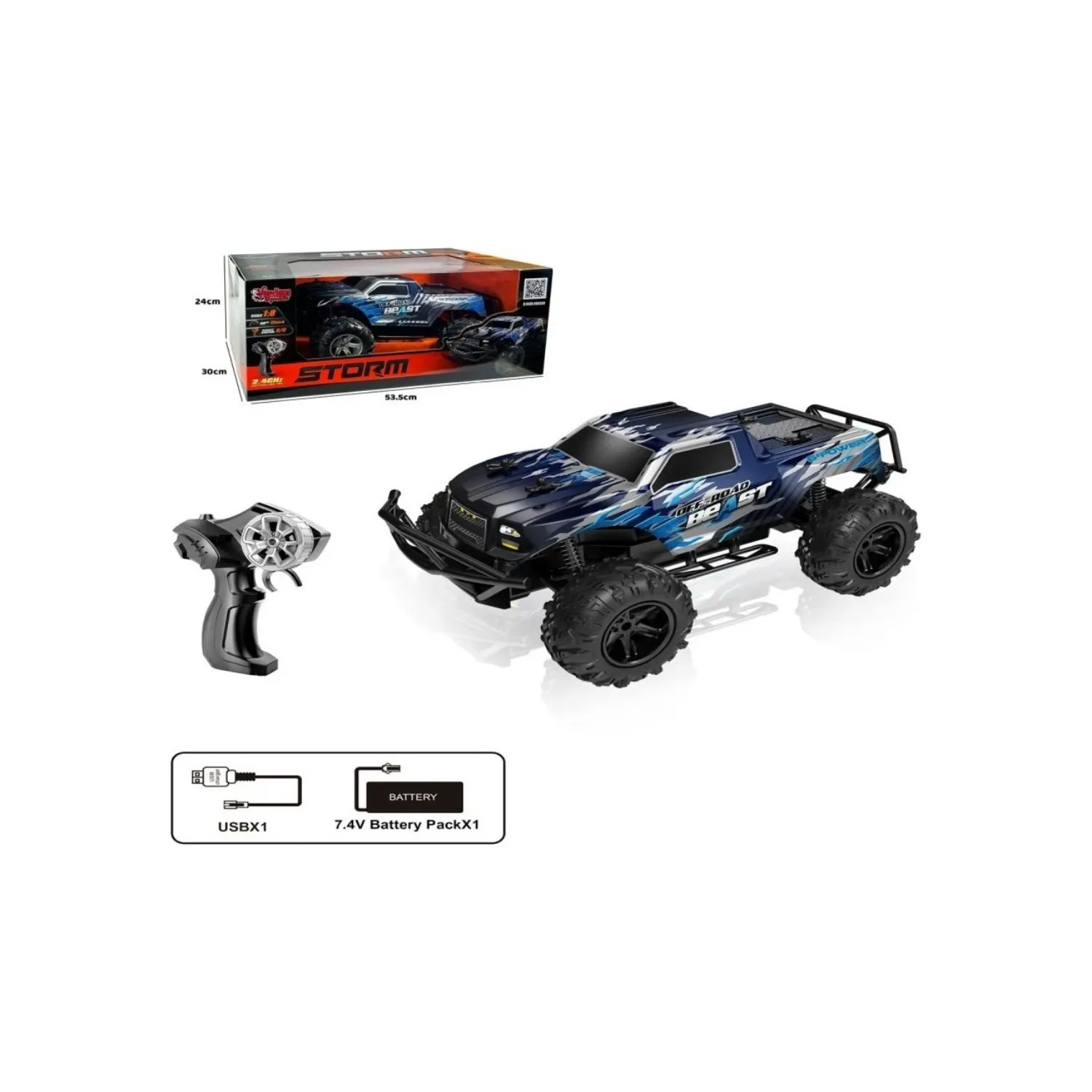 Vardem Uzaktan Kumandalı Full Fonksiyon 2.4Ghz Şarjlı Storm Off Road Araba 1:8 