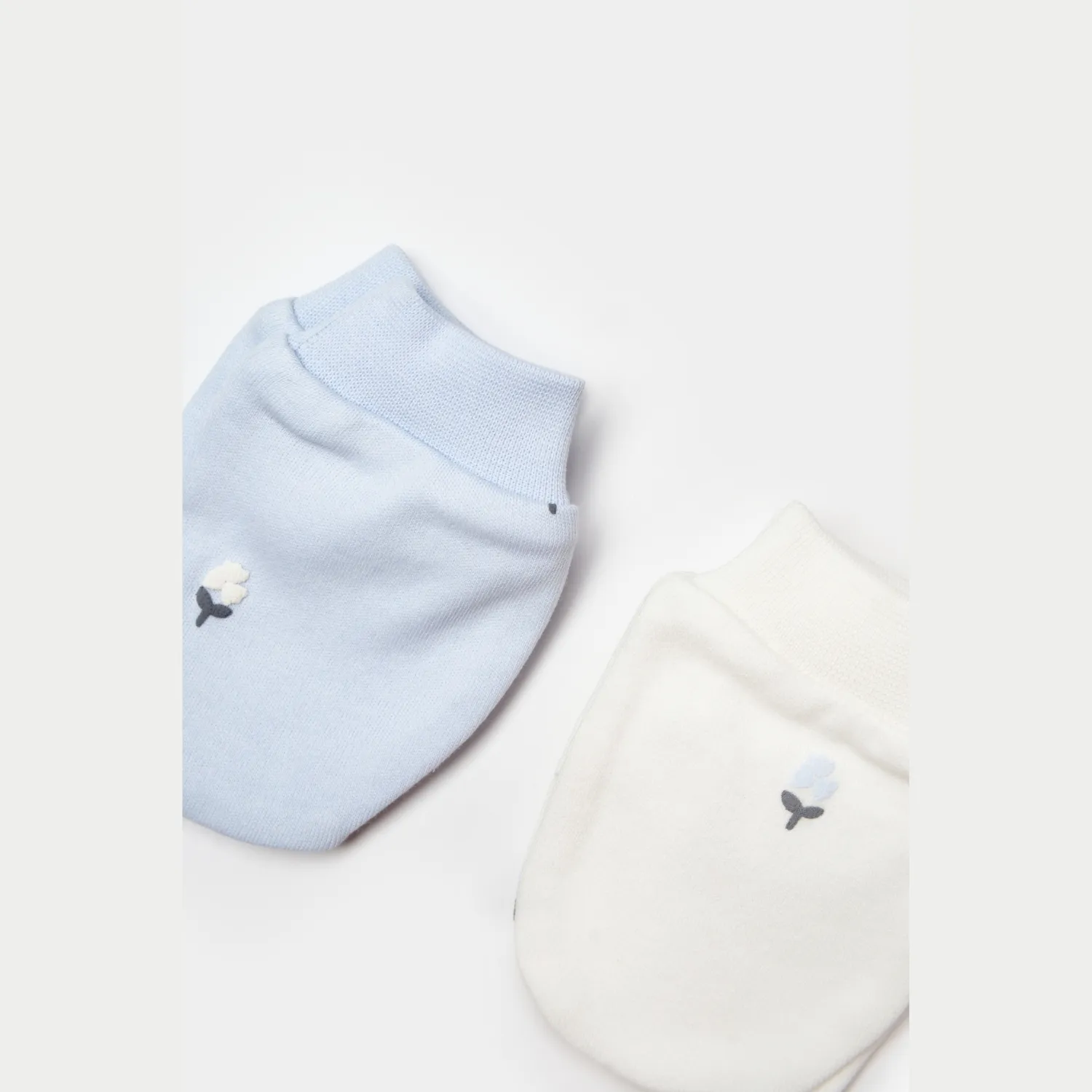 Bibaby Organik Eldiven 2li Love Floral Ekru - Lila