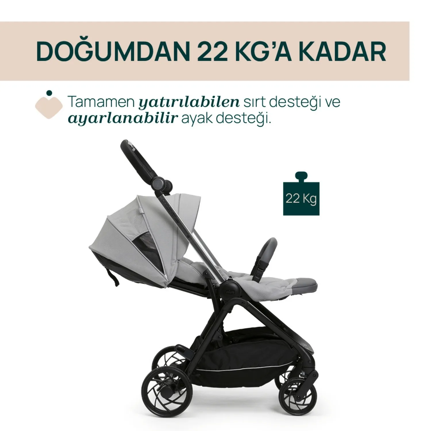 Chicco One4Ever Lounge Bebek Arabası Sparkle Grey