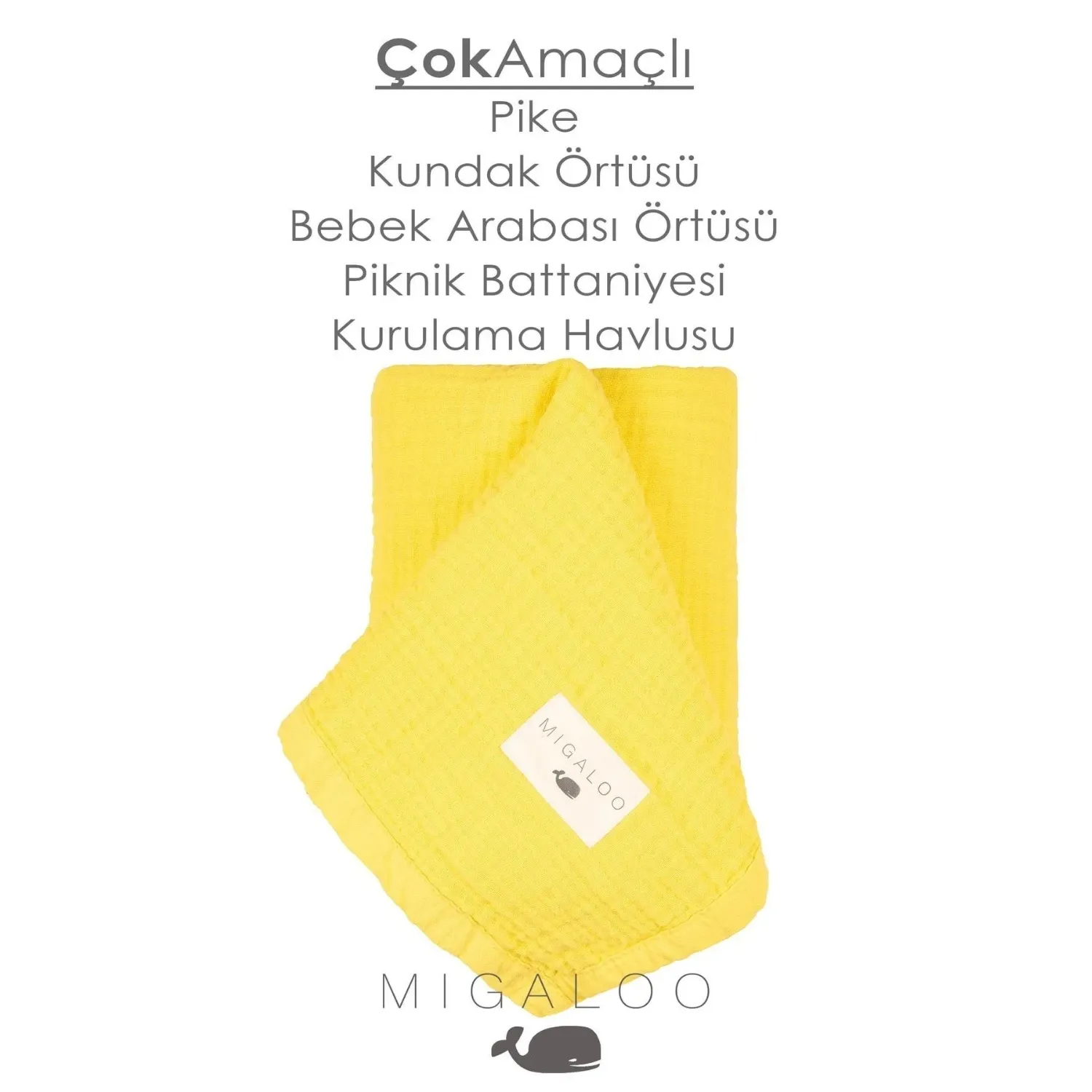 Mixi Baby Müslin Örtü Dört Katlı 90x120 cm Hardal