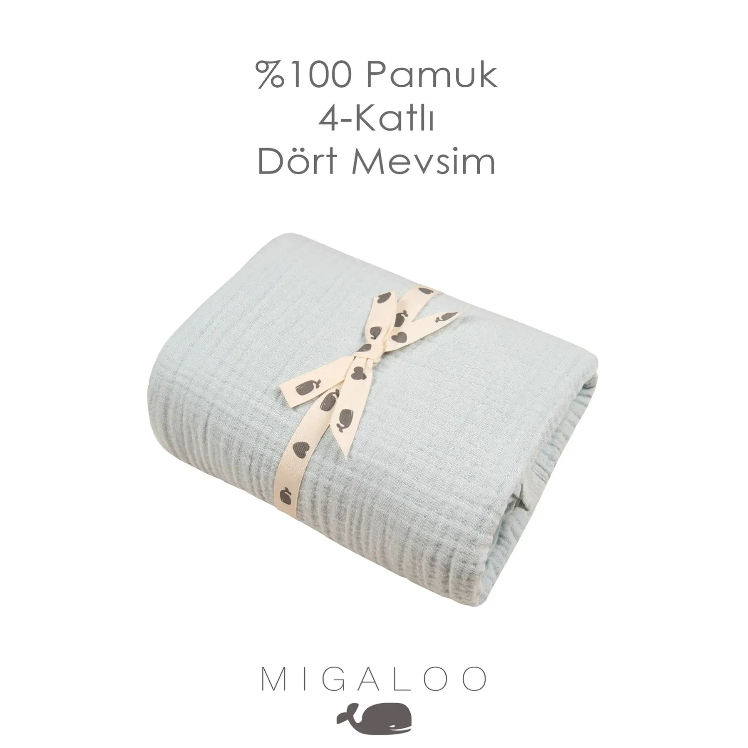 Mixi Baby Müslin Örtü Dört Katlı 90x120 cm Mavi