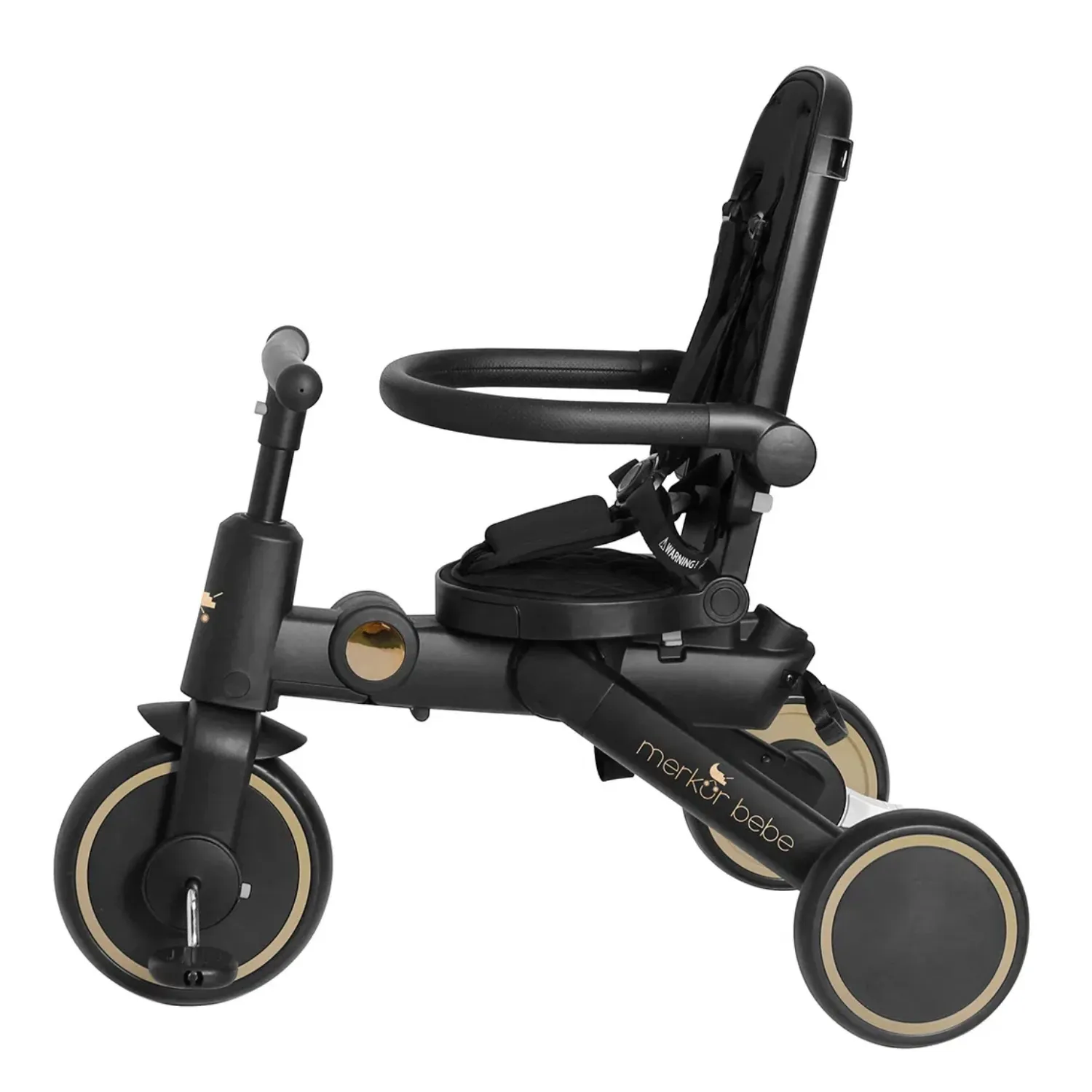 Merkür Bebe 9in1 Hawk Üç Tekerlekli Bebek ve Çocuk Bisikleti Premium Gold