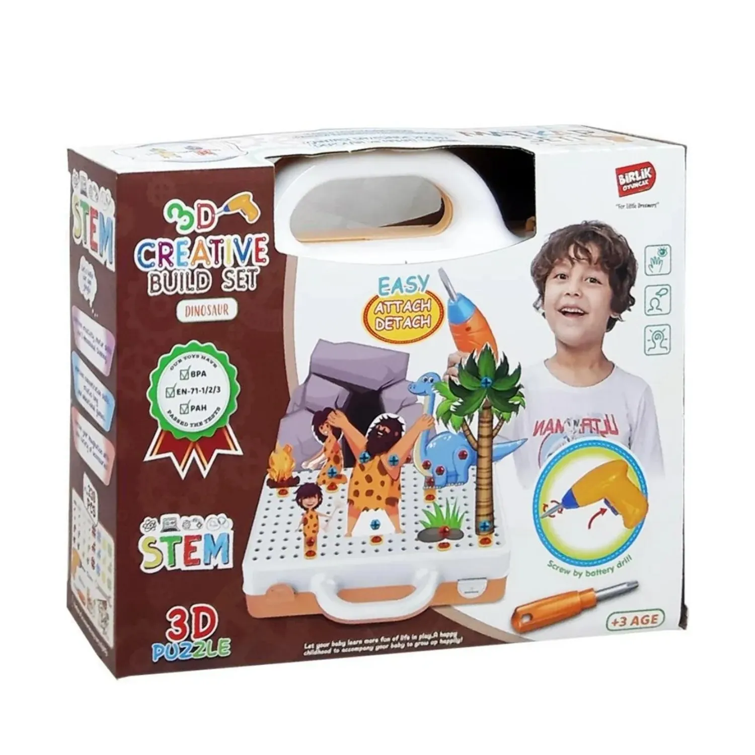 Eğitici Matkap Seti Dinozorlar 3D Stem Creative