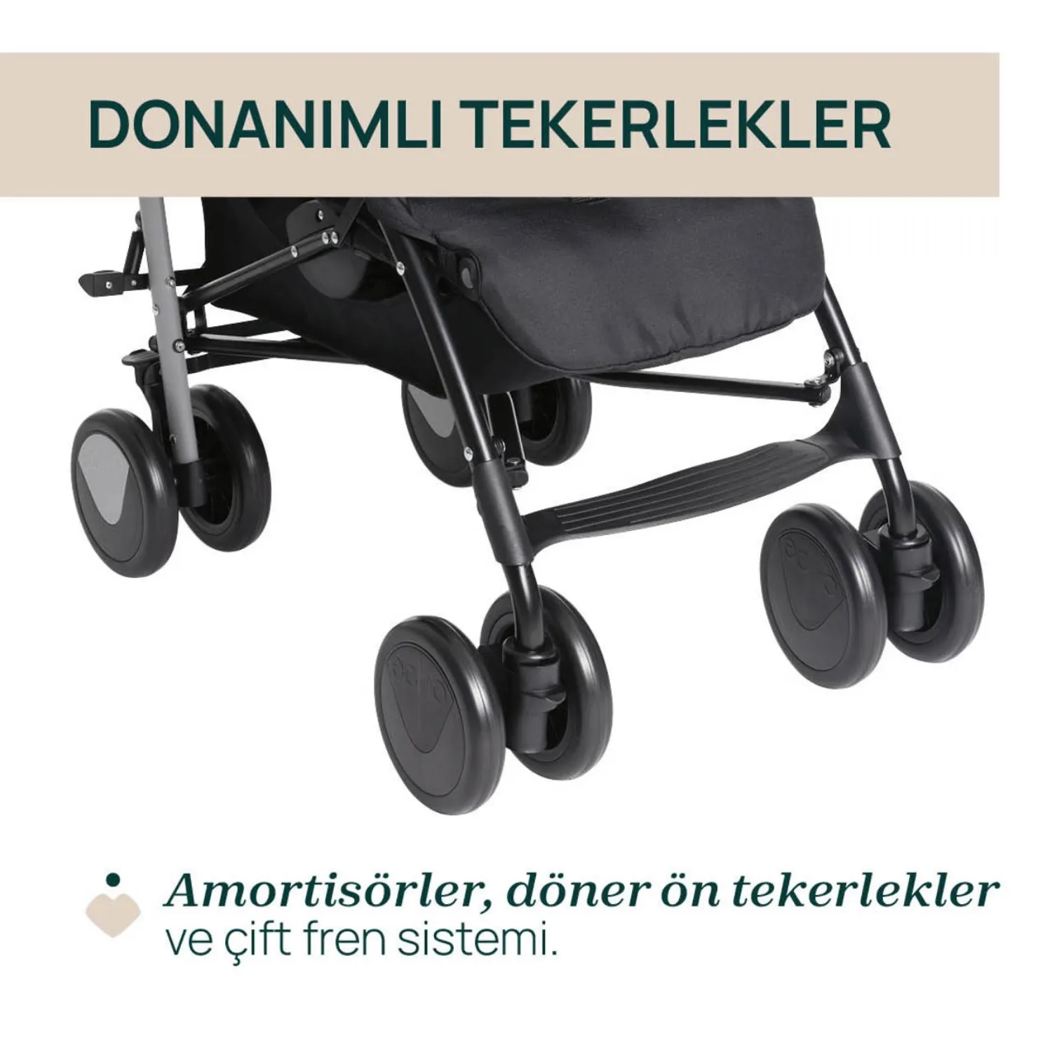 Chicco Echo Lite Baston Bebek Arabası Ebony