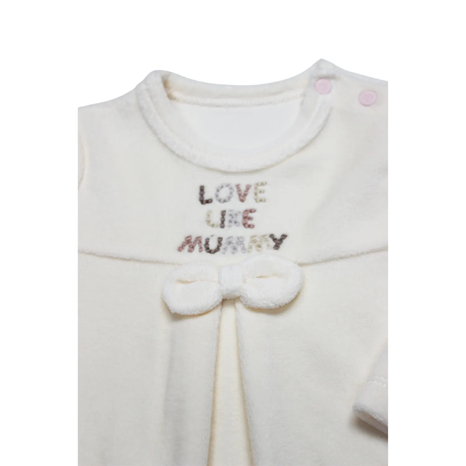 Bistyle 2li Takım Kadife I Love Mommy Pembe