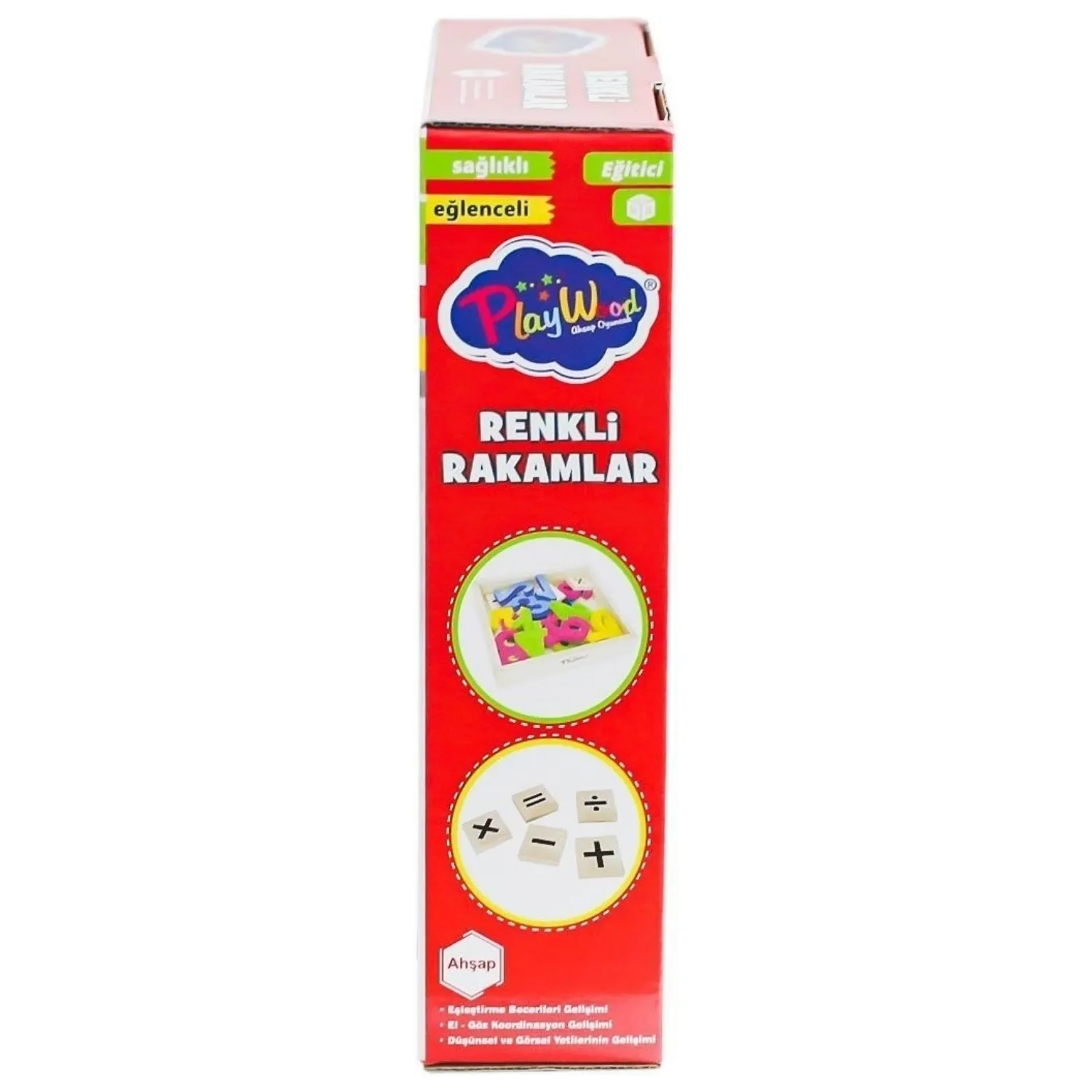 Kutuda 26 Parça Ahşap Kasalı Renkli Rakamlar
