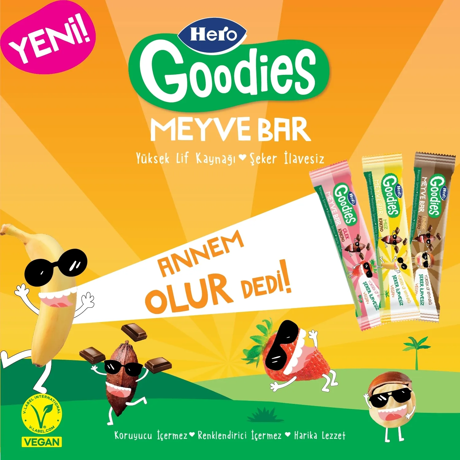 Hero Baby Goodies Meyve Bar Çilek & Kakao 30 gr