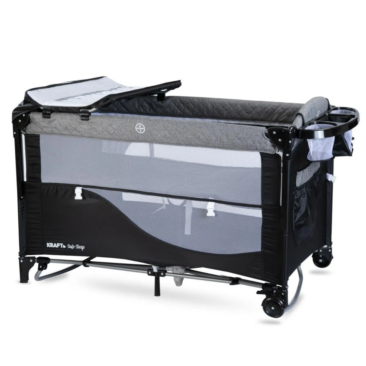 Kraft Safe Sleep Anne Yanı Oyun Parkı 70x120 cm Black