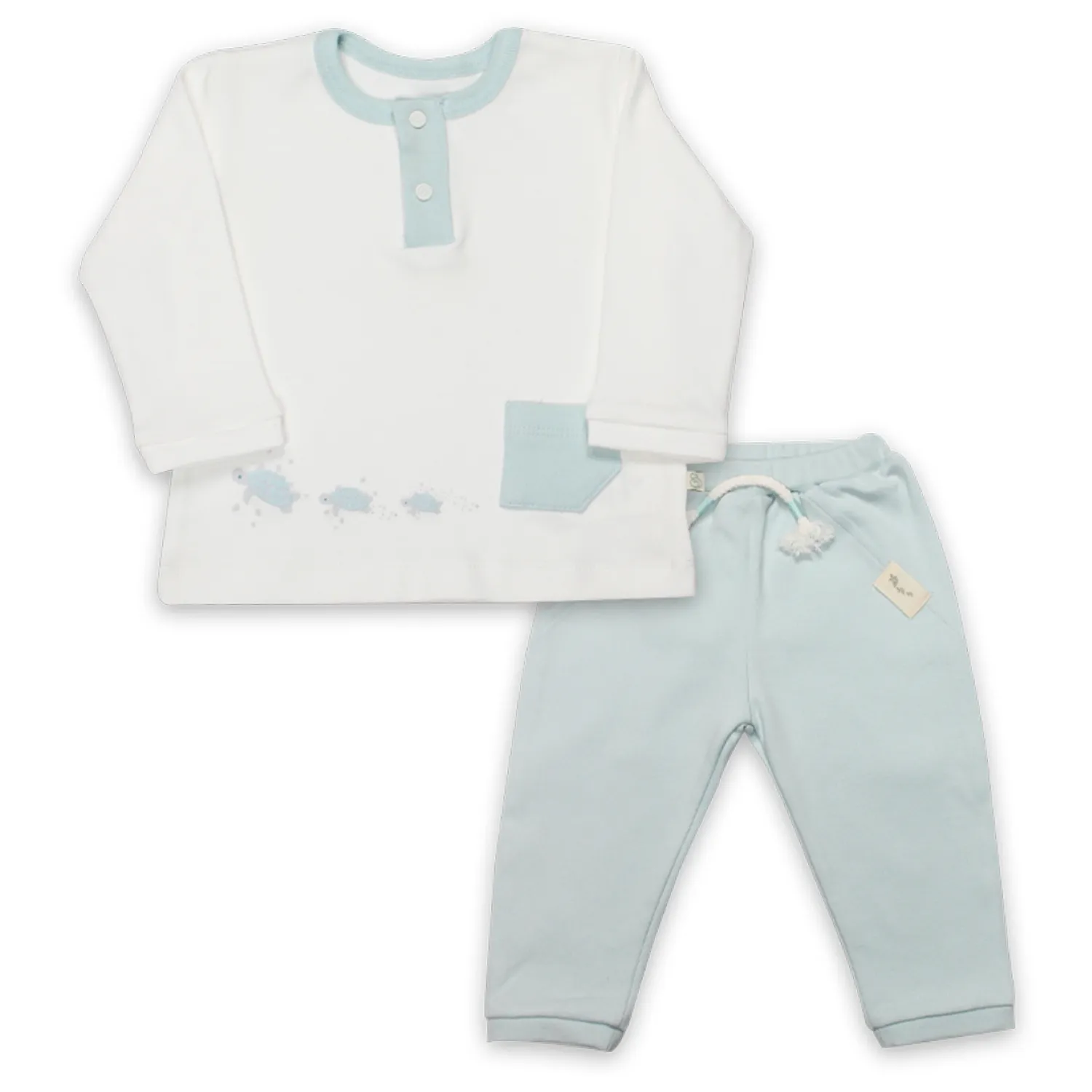 Bistyle 2li Takım Hello World Mint - Ekru Bistyle 2li Takım Hello World Mint - Ekru