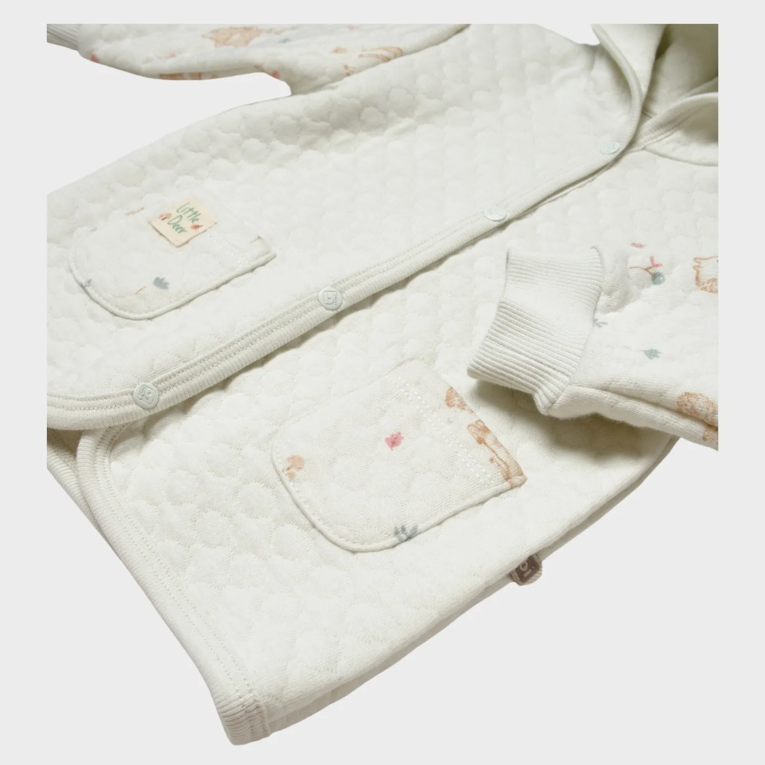 Bibaby Kazak Cardigan Little Deer Mint - Powder