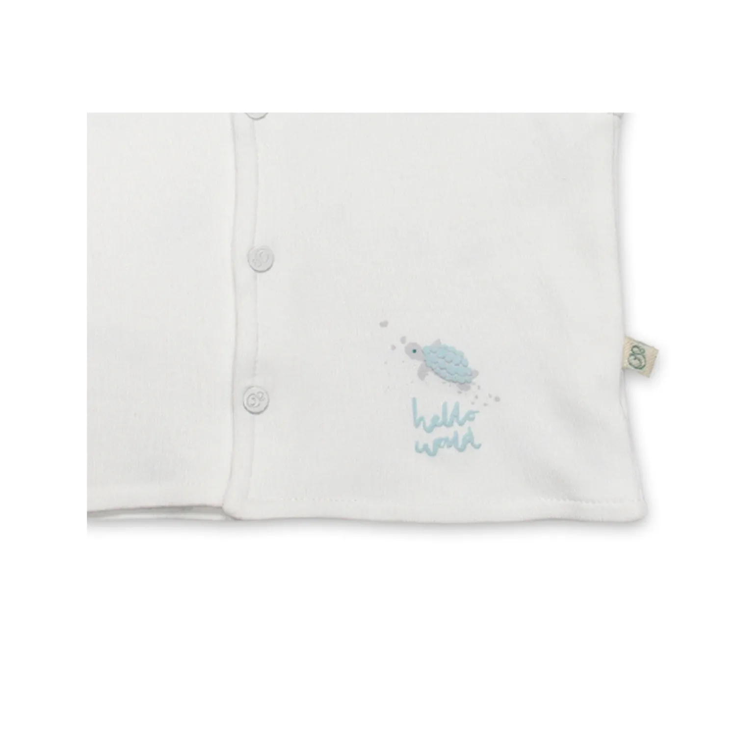 Bibaby Yelek Çift Taraflı Hello World Mint - Ekru