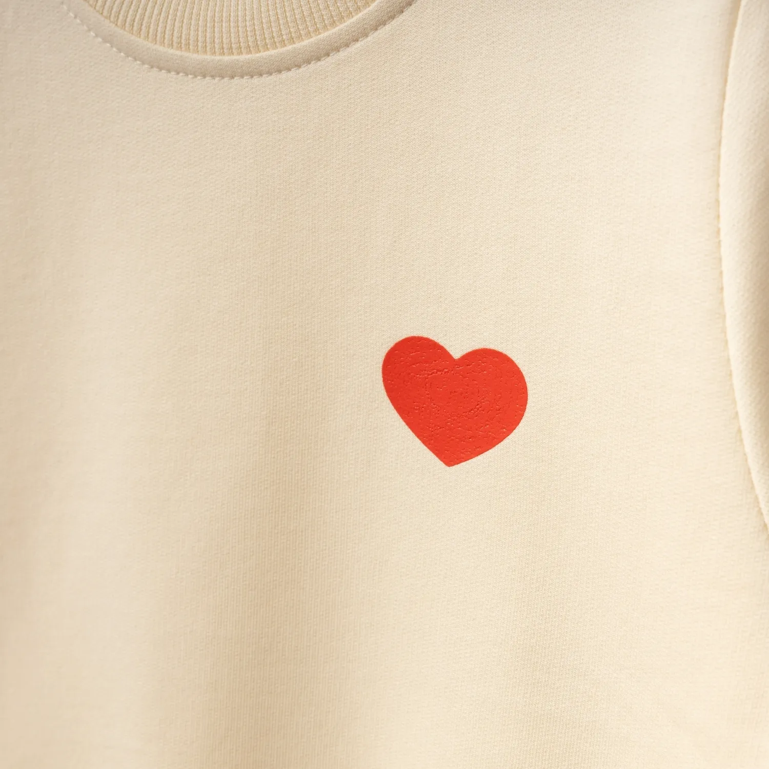 Winimo Sweatshirt Kalp Baskılı Bej