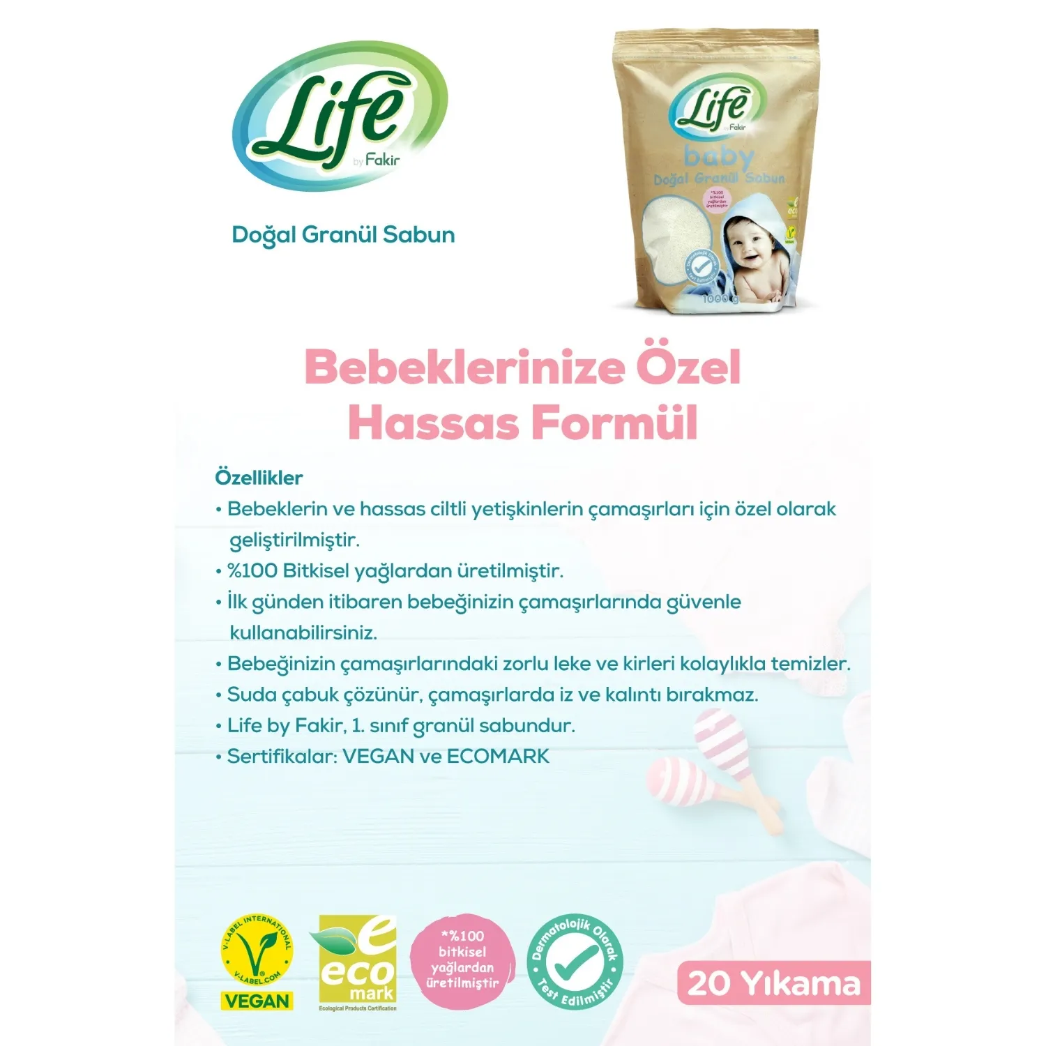 Life by Fakir Baby Doğal Granül Sabun 1000 gr