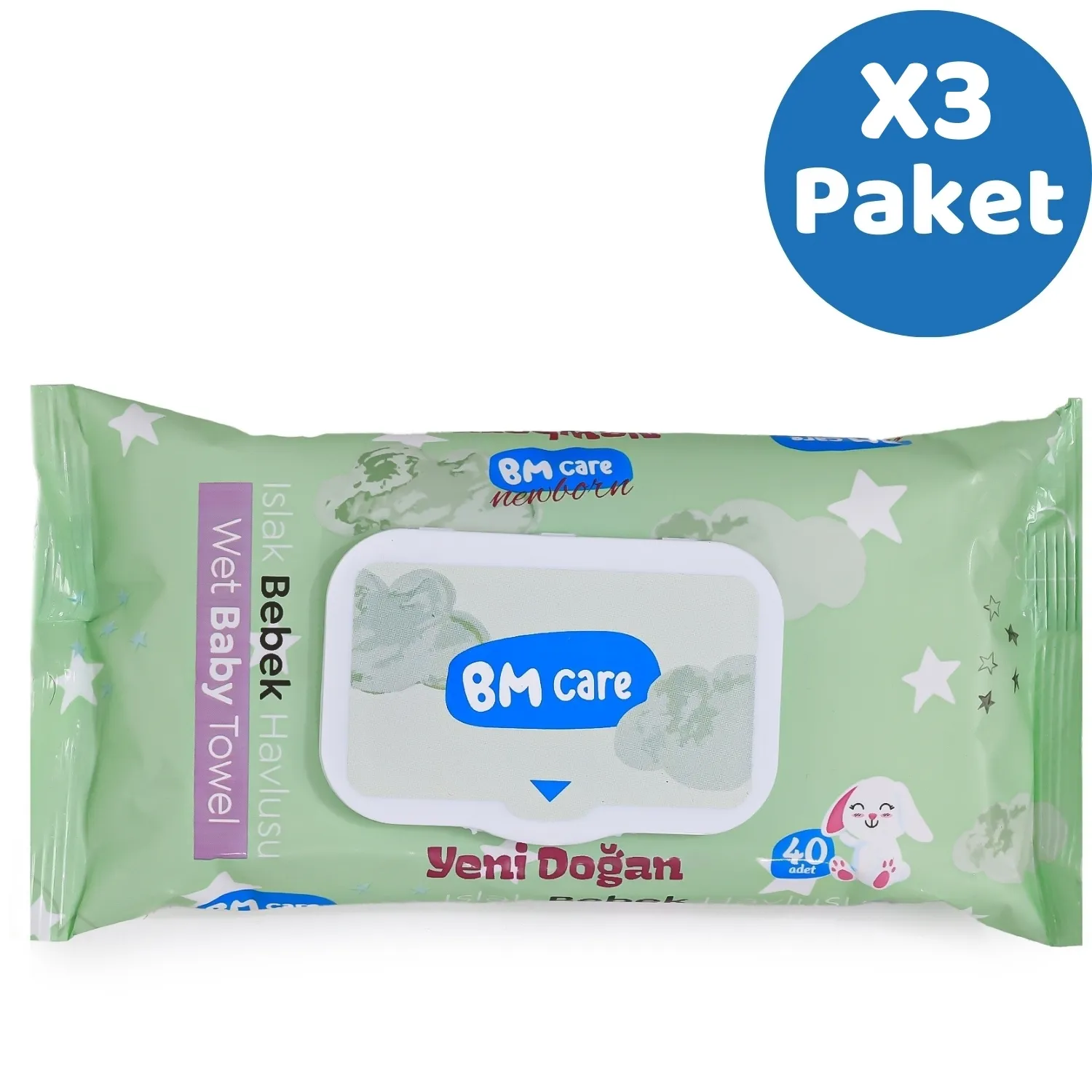 Bm Care Yenidoğan Islak Mendil 3x40lı