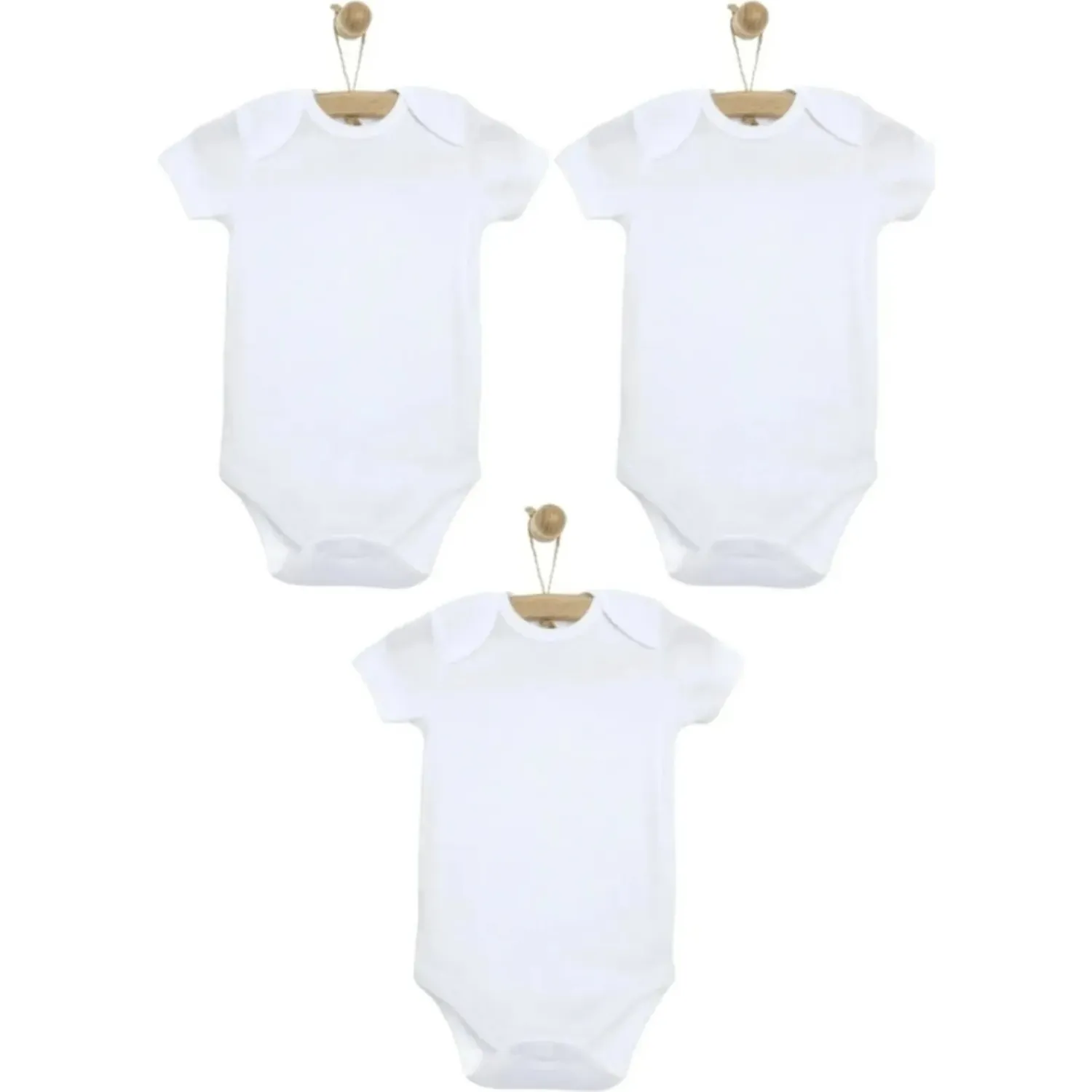 Mixi Baby %100 Pamuklu Çıtçıtlı Kısa Kol Bebek Body 3'lü Set Unisex