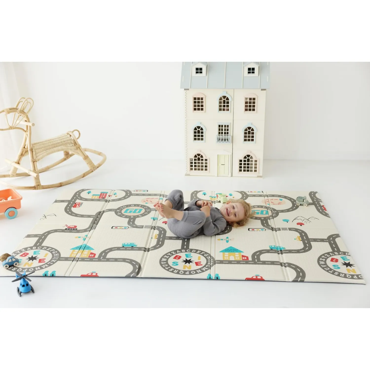 Coolmats Araba Yarışı Katlanabilir Oyun Matı 200x130x1 cm