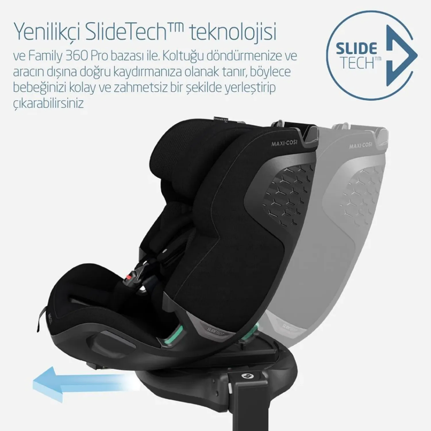 Maxi Cosi Emerald 360 Pro Slidetech Oto Koltuğu 0-36 Kg Authentic Black