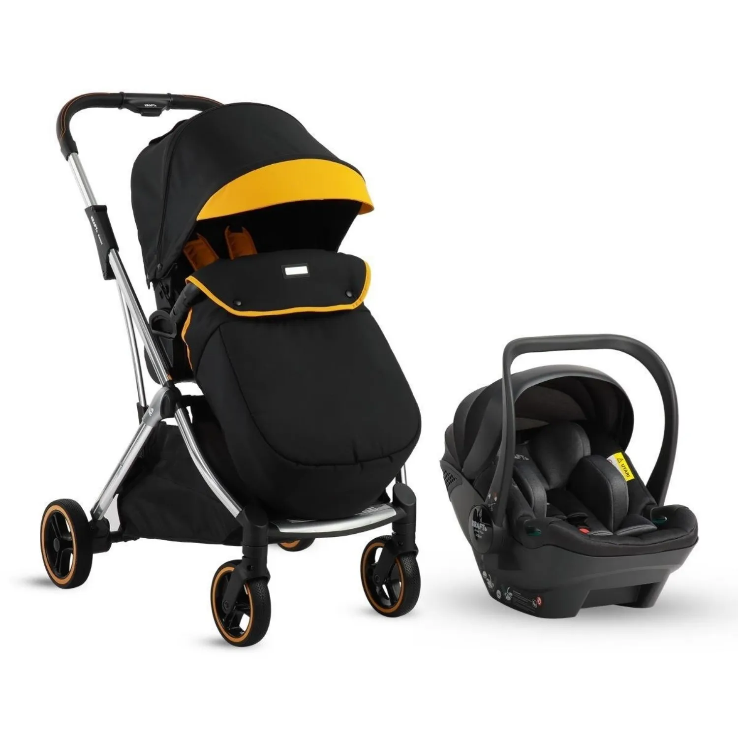 Kraft Kenya I-Size Travel Sistem Bebek Arabası Black Yellow