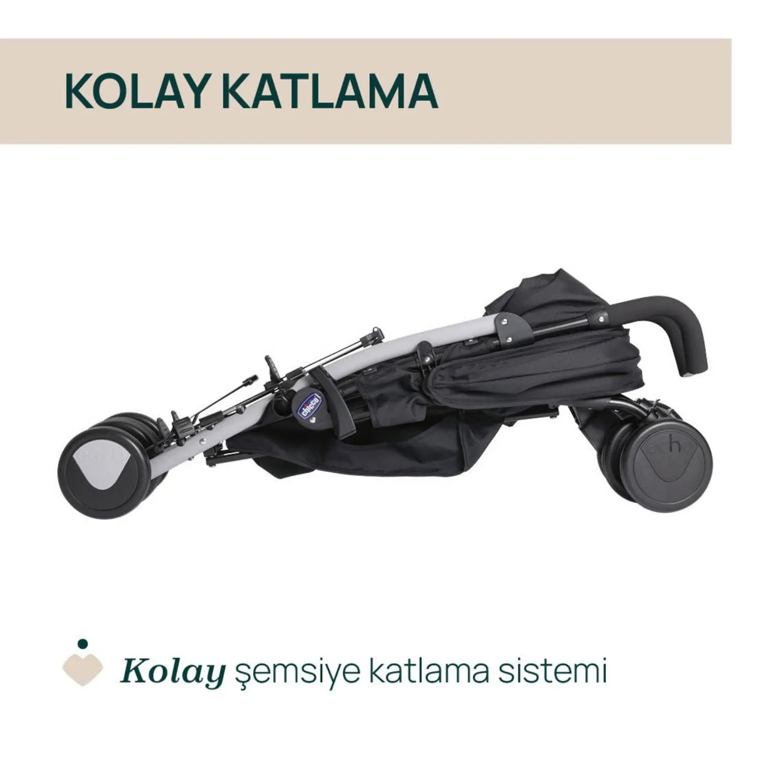 Chicco Echo Lite Baston Bebek Arabası Ebony