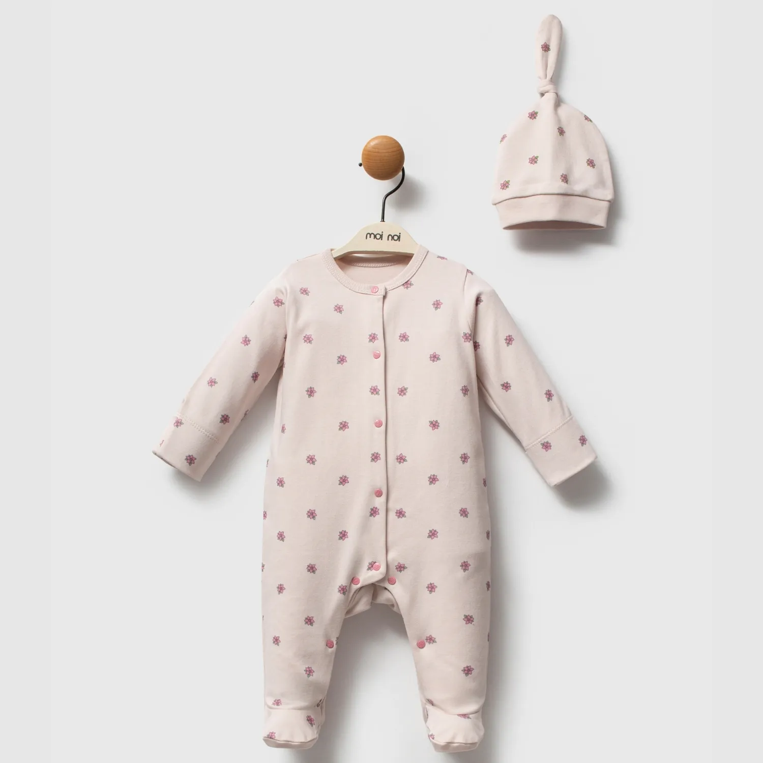 Moi Noi Tulum Şapka Takım Flowers Mürdüm