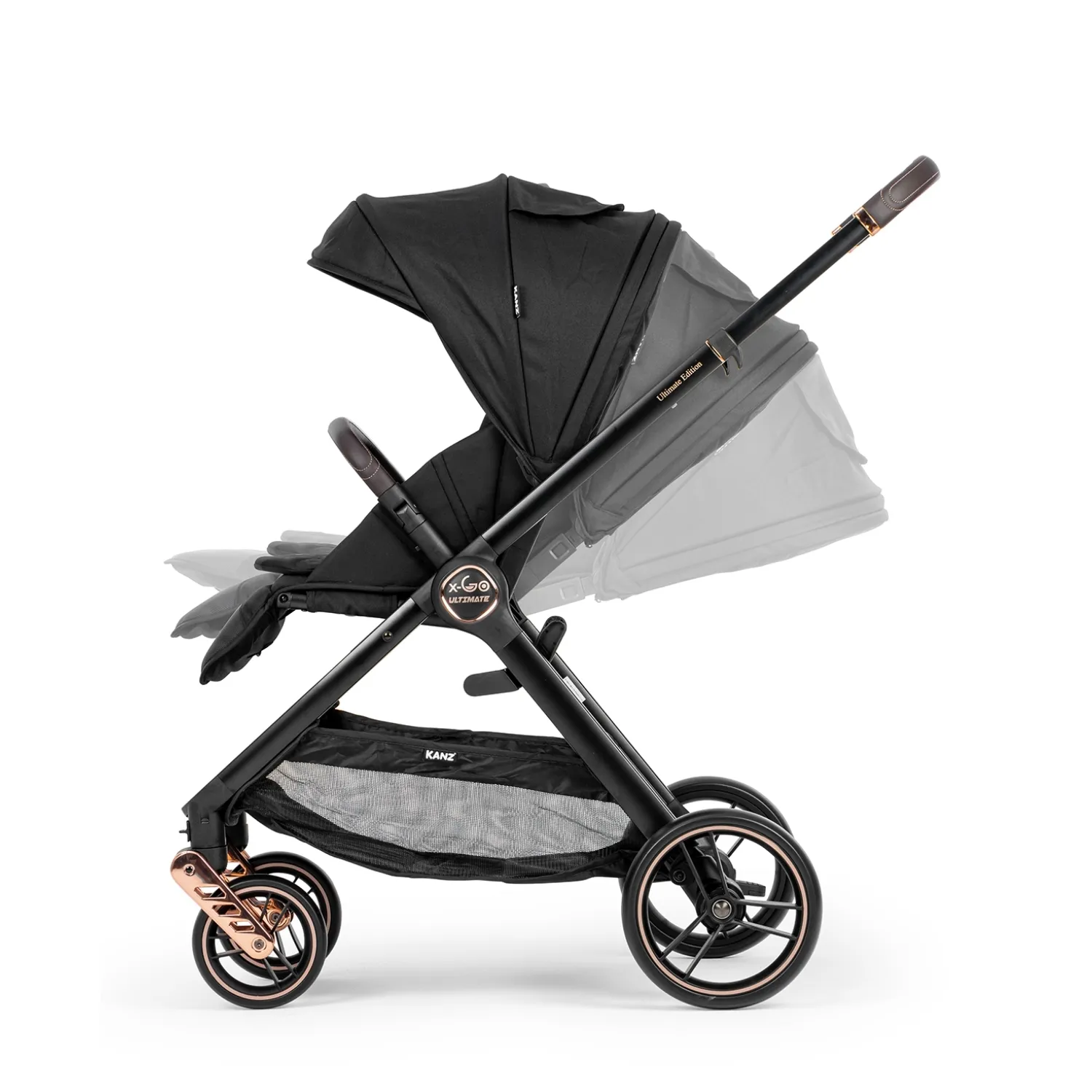 Kanz X-Go Ultimate Travel Sistem Bebek Arabası Rose Gold Siyah