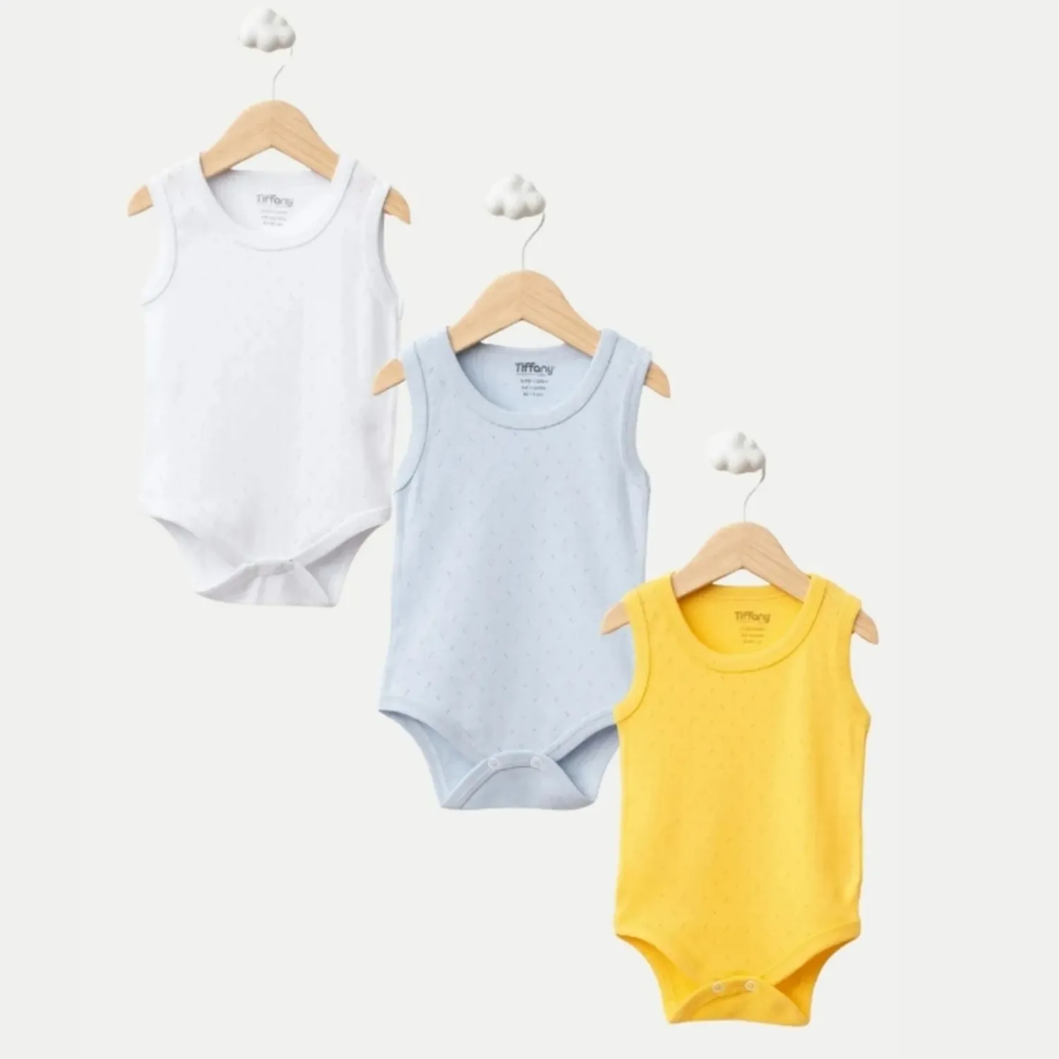 Tiffany Atlet Body %100 Pamuklu Çıtçıtlı Basic 3'lü Set Body Zıbın Karışık Renk Erkek Bebek