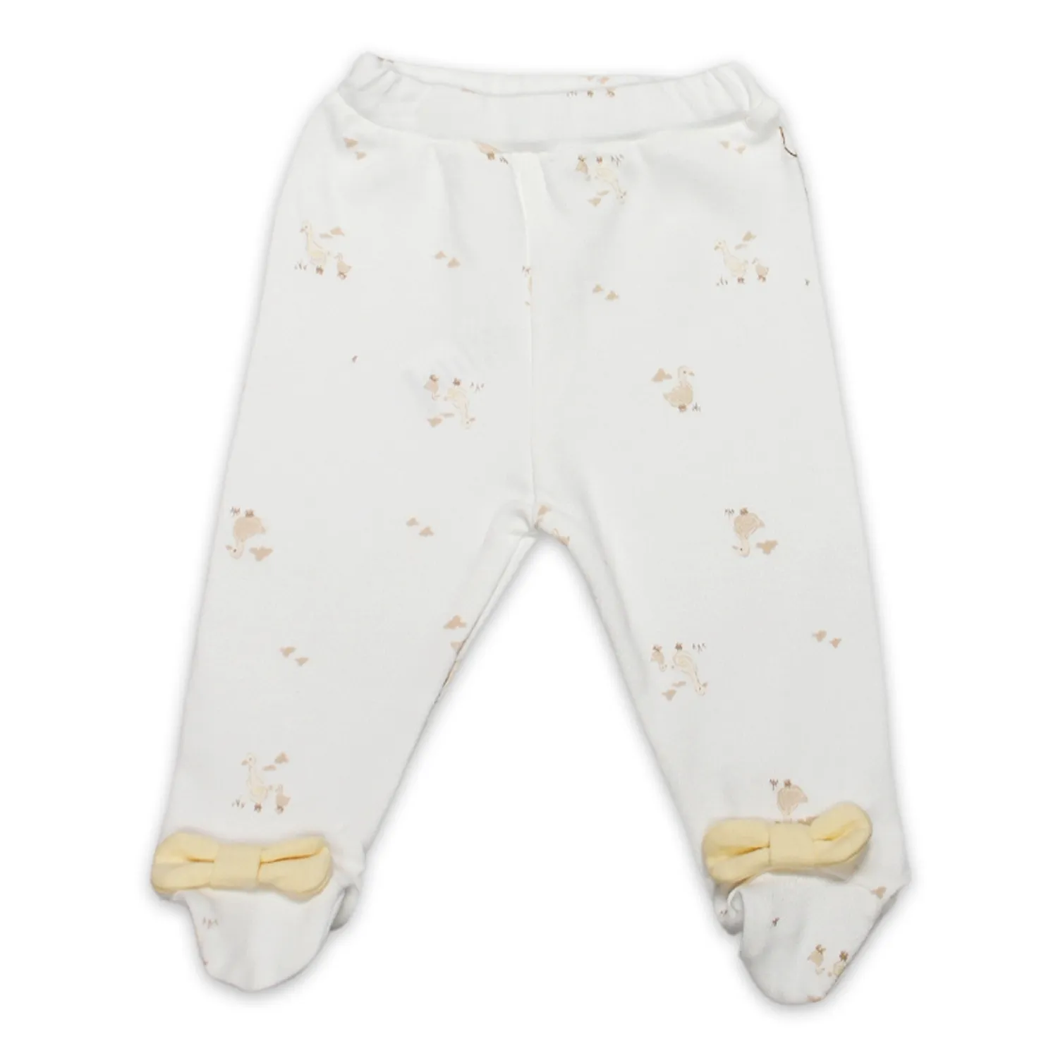 Bistyle Pantolon Patikli Welcome Baby Duck Sarı - Ekru