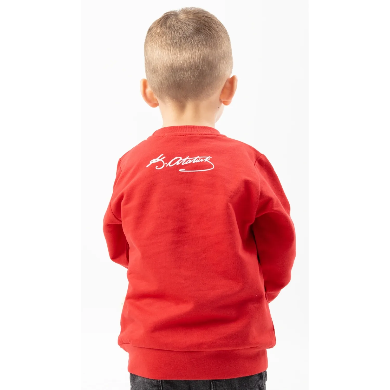 Winimo Sweatshirt Ay Yıldız Baskılı Kırmızı