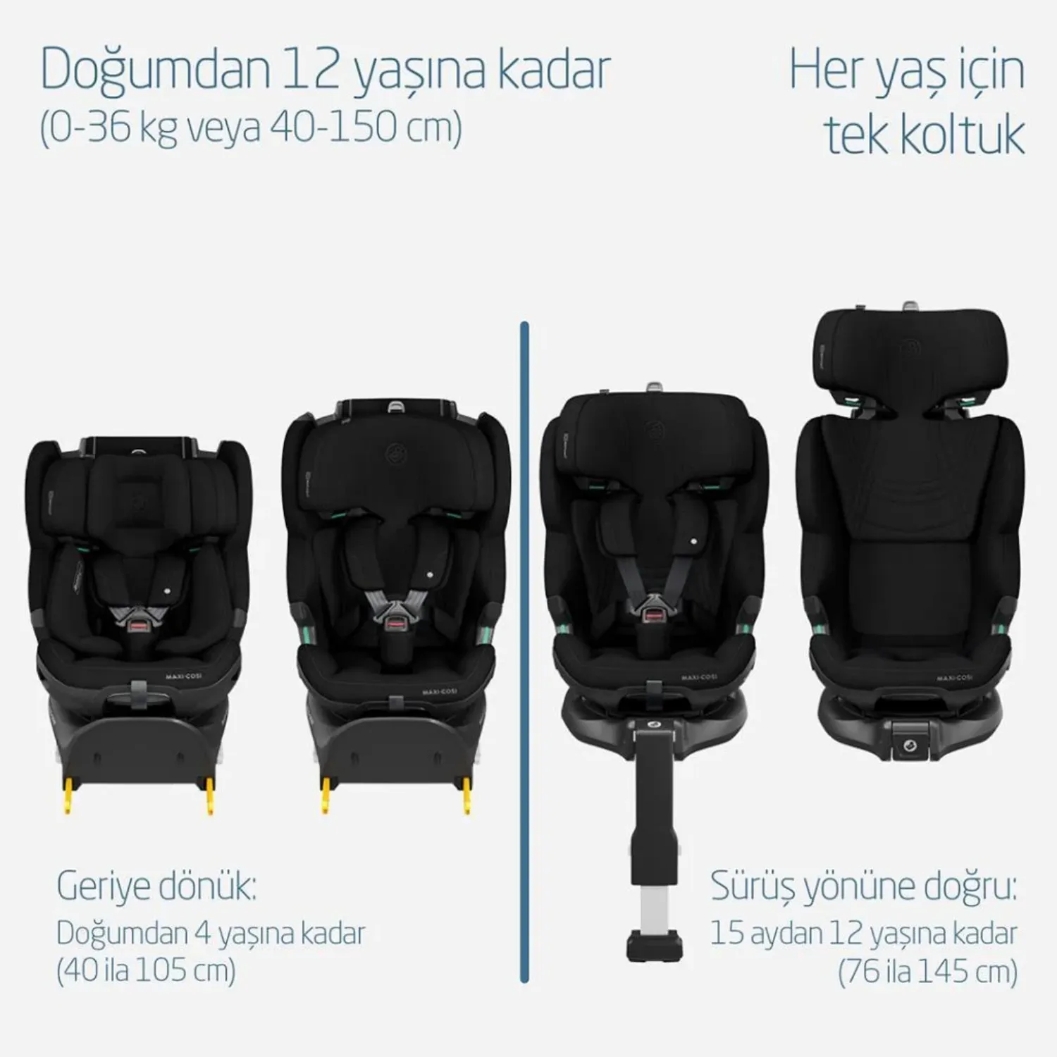 Maxi Cosi Emerald 360 Pro Slidetech Oto Koltuğu 0-36 Kg Authentic Black