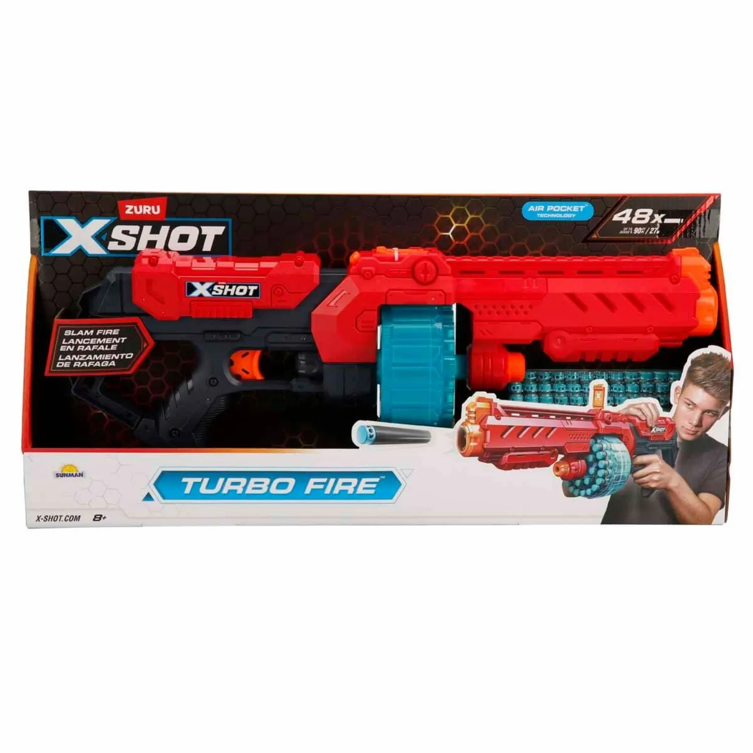 X-Shot-Silah Sünger Atan Excel-Turbo Fıre 48 Mermili