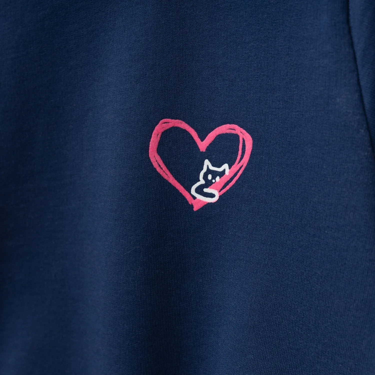 Winimo Sweatshirt Kalpli Kedi Baskılı Lacivert