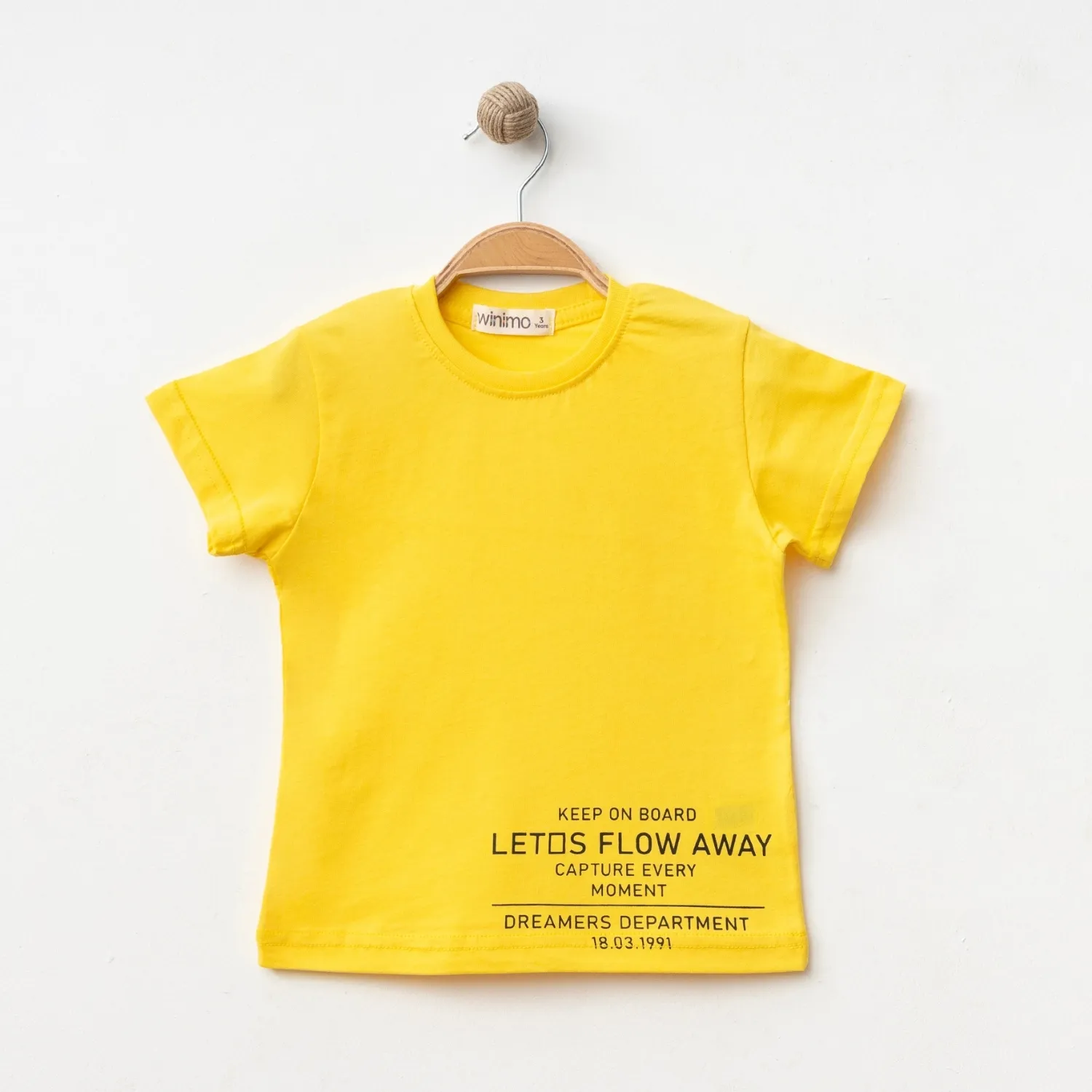 Winimo T-Shirt Keep On Board Baskılı Sarı