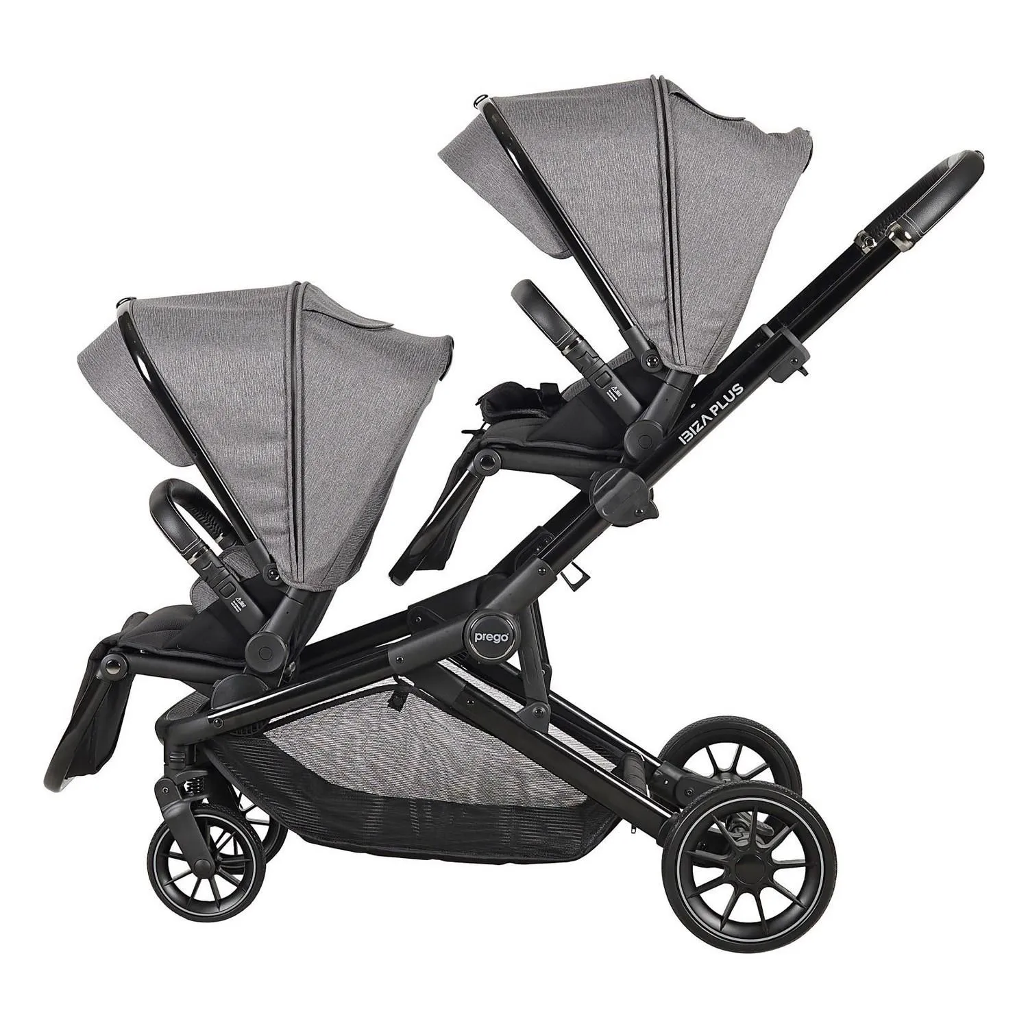 Prego 2223 Ibiza Plus Travel Sistem İkiz Bebek Arabası Gri