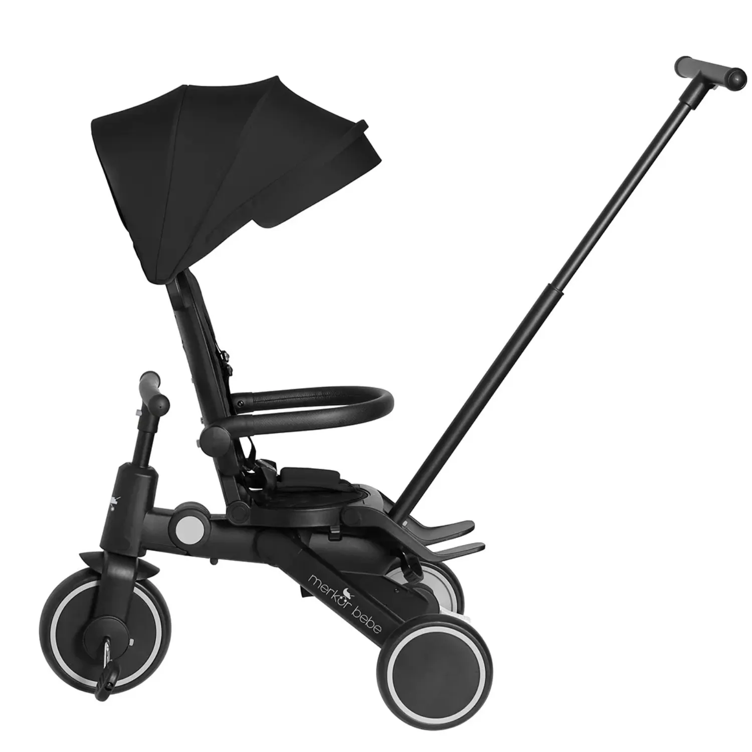 Merkür Bebe 9in1 Hawk Üç Tekerlekli Bebek ve Çocuk Bisikleti Siyah