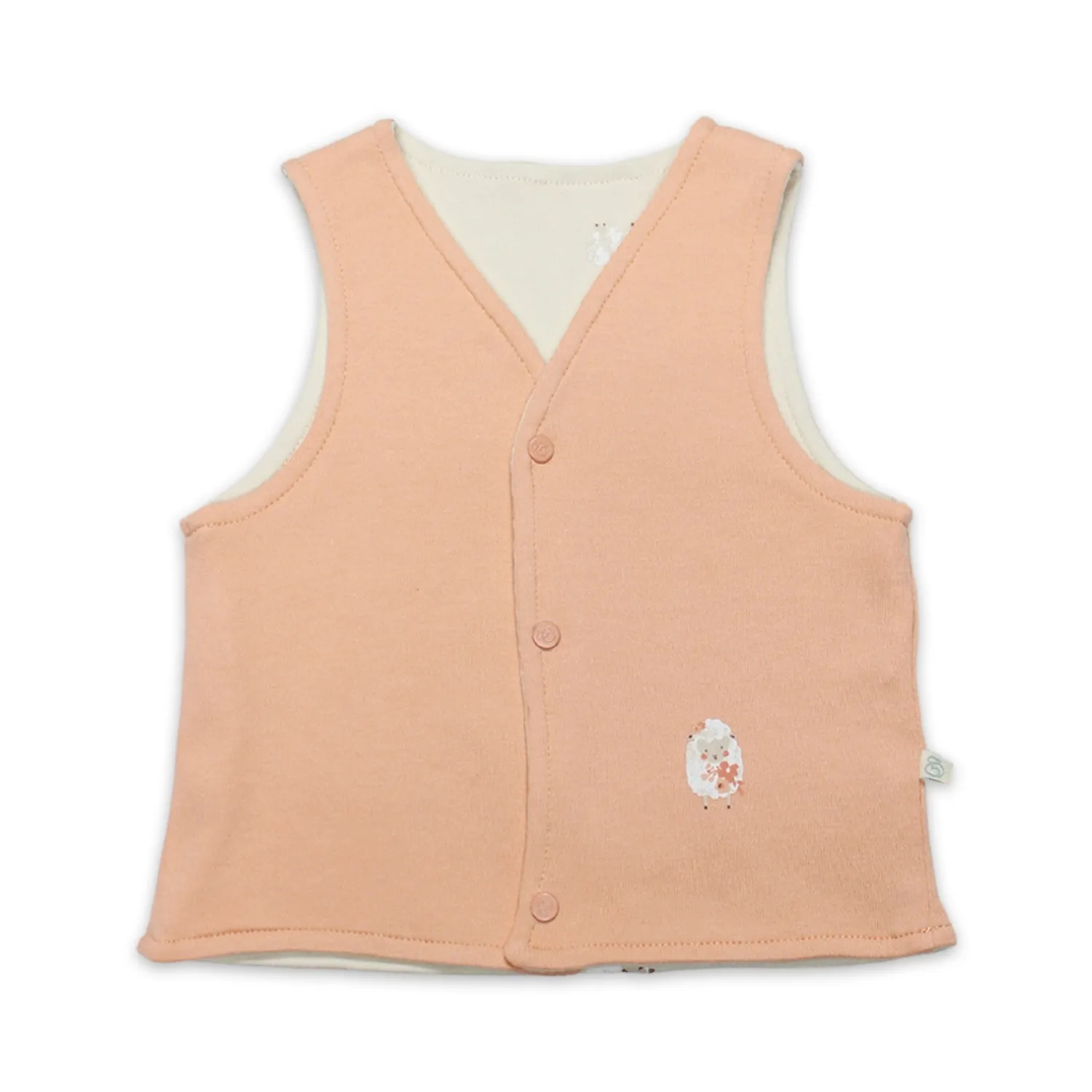 Bistyle Yelek Çift Taraflı Fluffy And Lovely Bej - Somon - Ekru