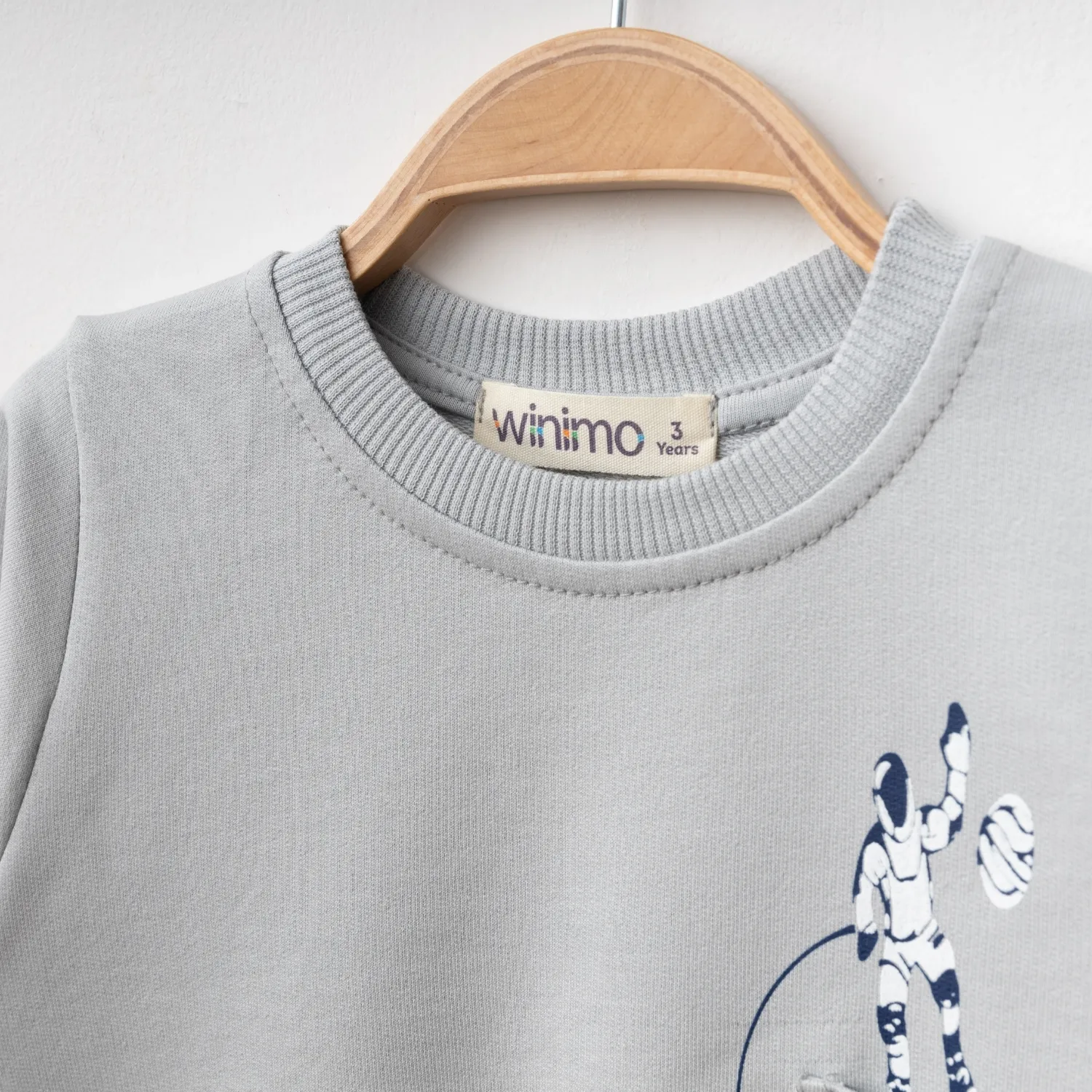 Winimo Sweatshirt Are We There Yet Baskılı Boyalı Gri